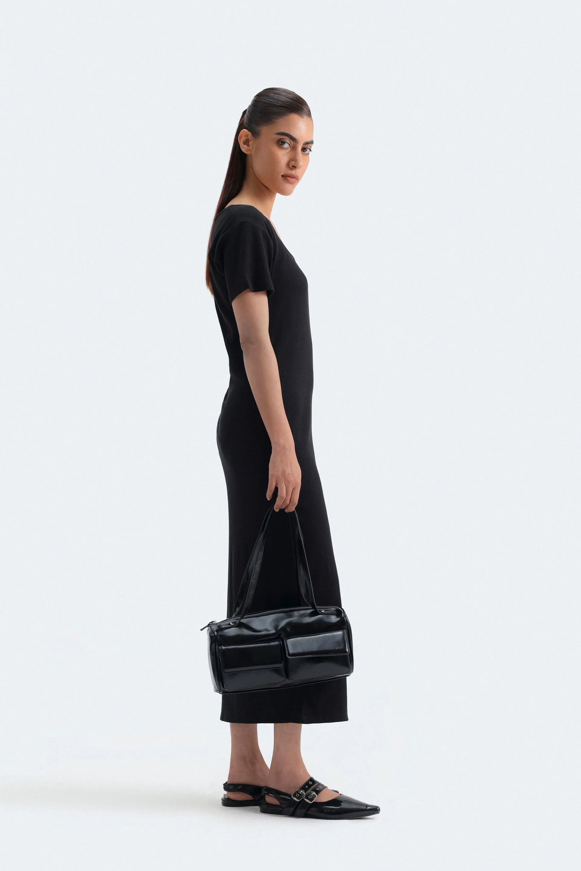 Scoop Neck Ribbed Dress - Image 3
