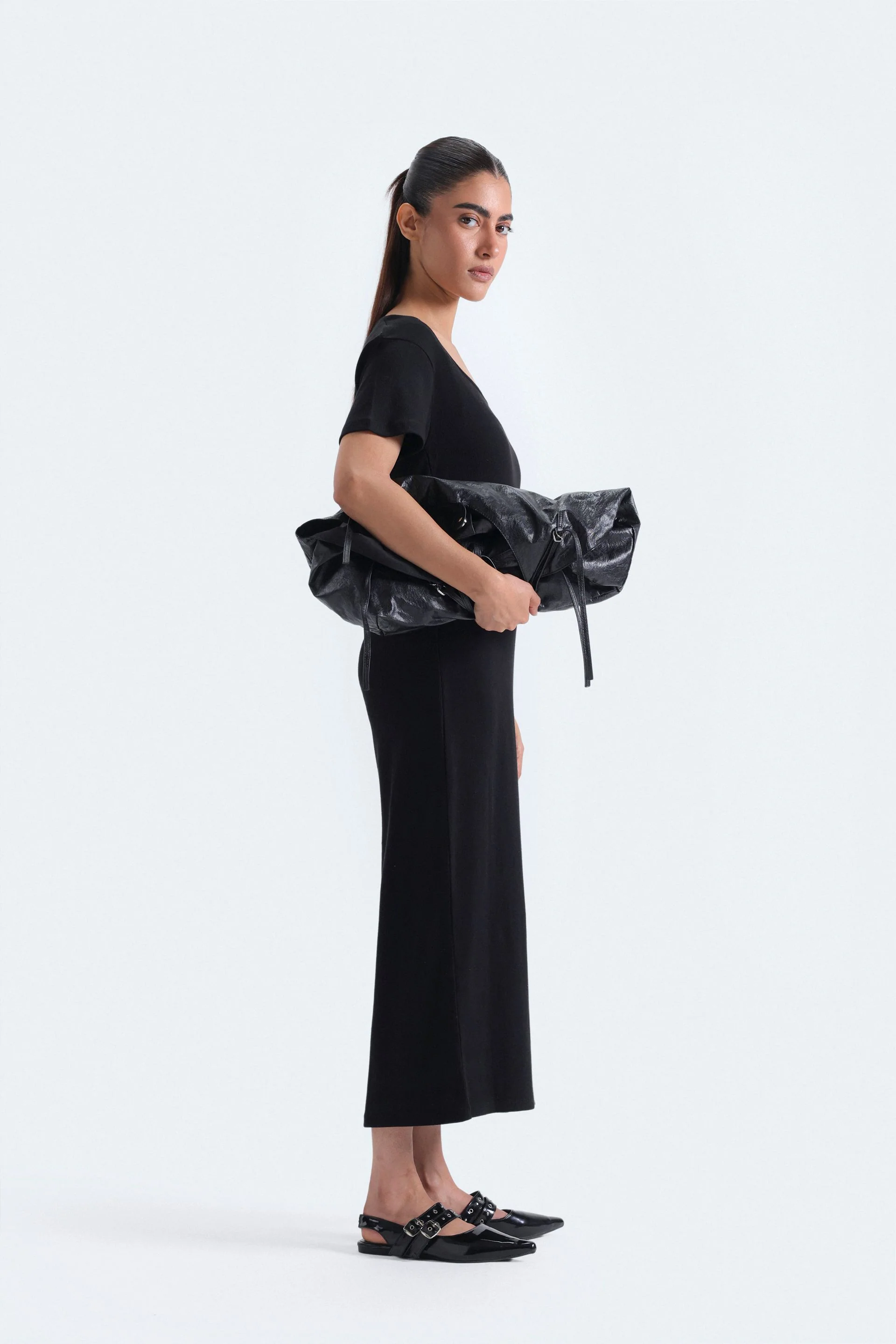 Overlay Scoop Neck Ribbed Dress - Image 3