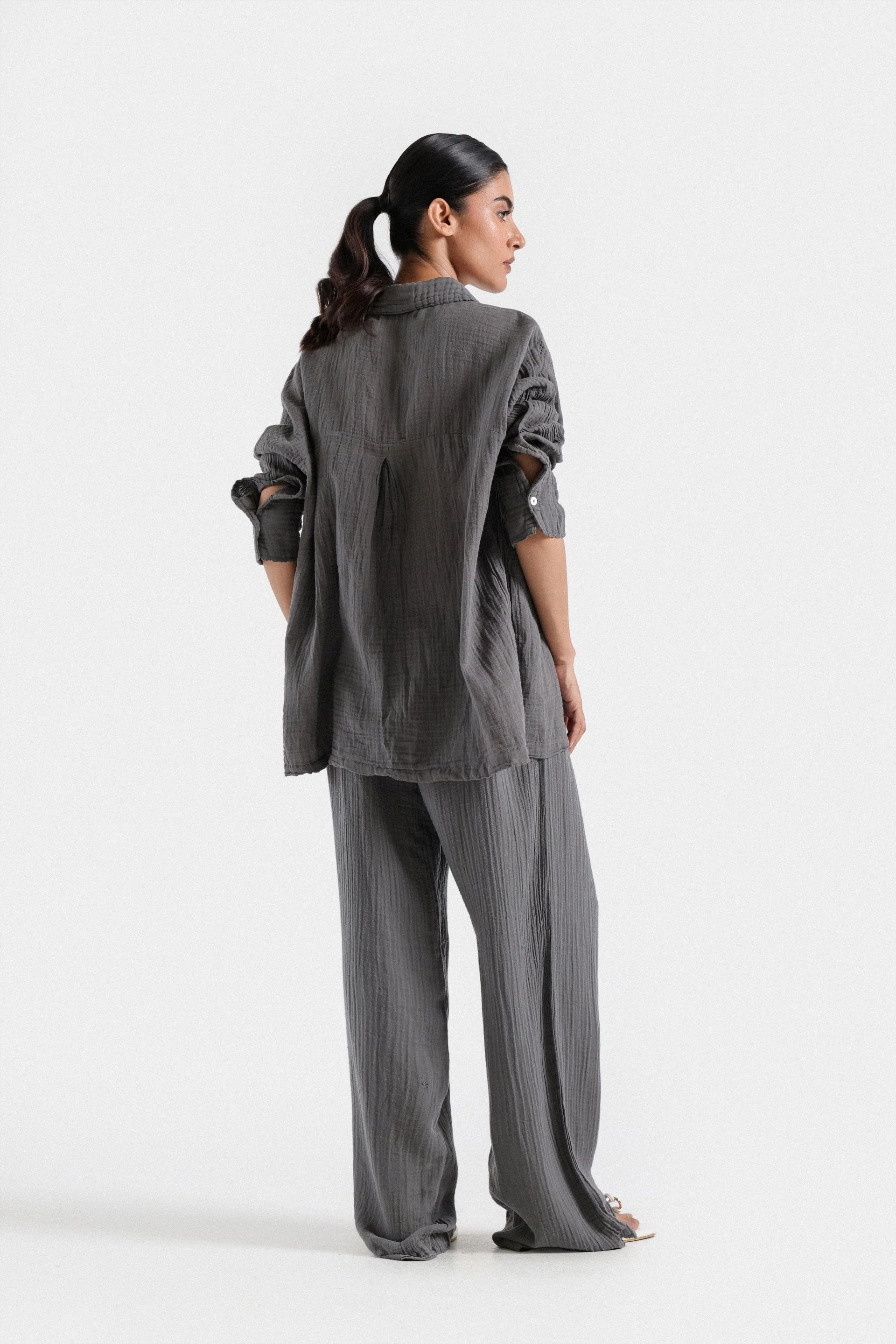 Straight Crinkle Trousers - Image 3