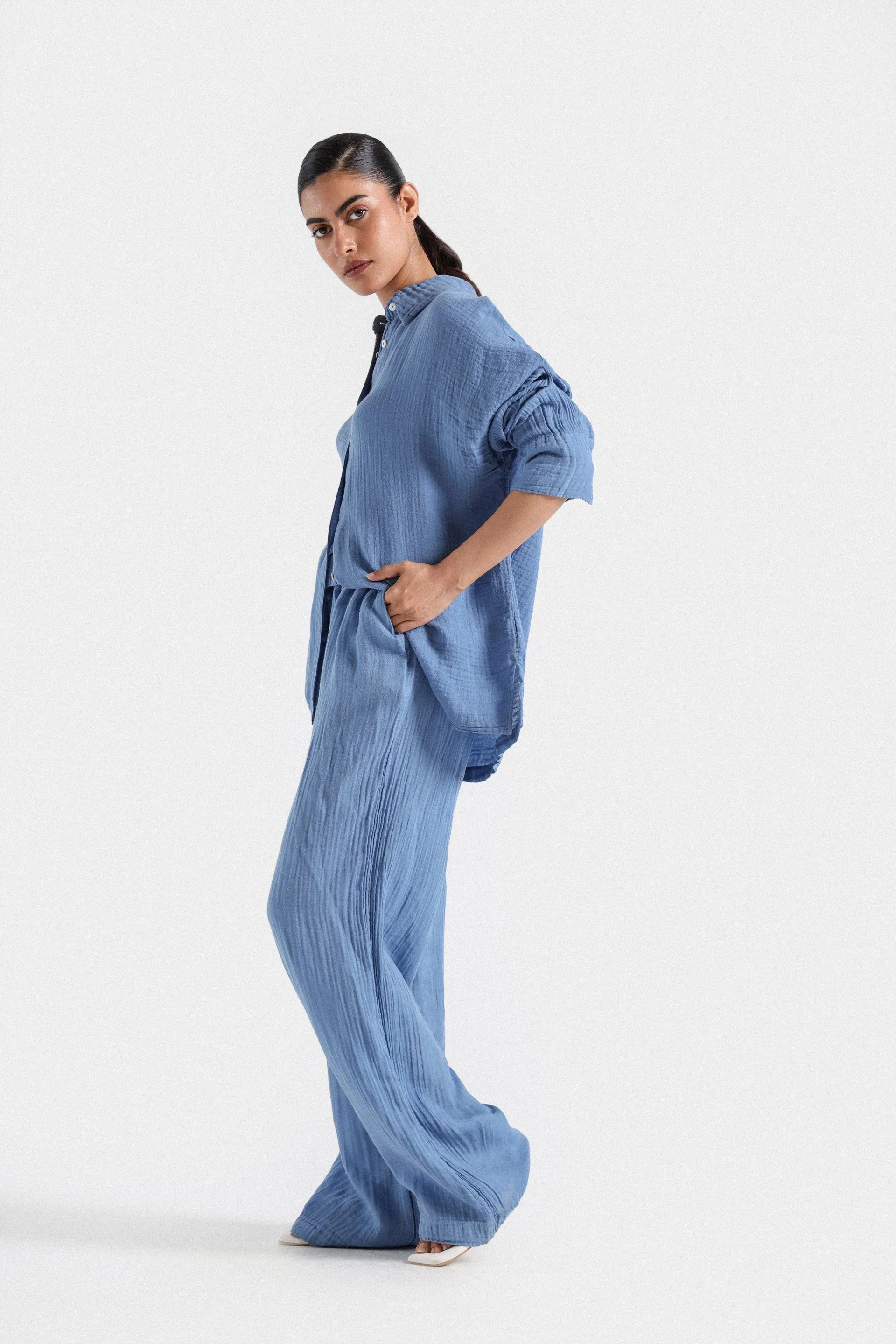 Straight Crinkle Trousers - Image 8