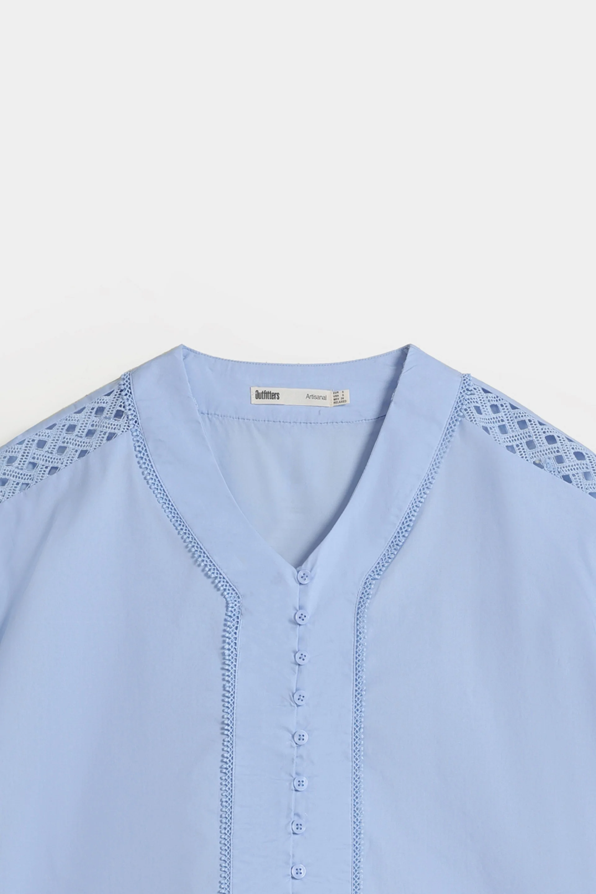 Lace Stitching Cropped Shirt - Image 6