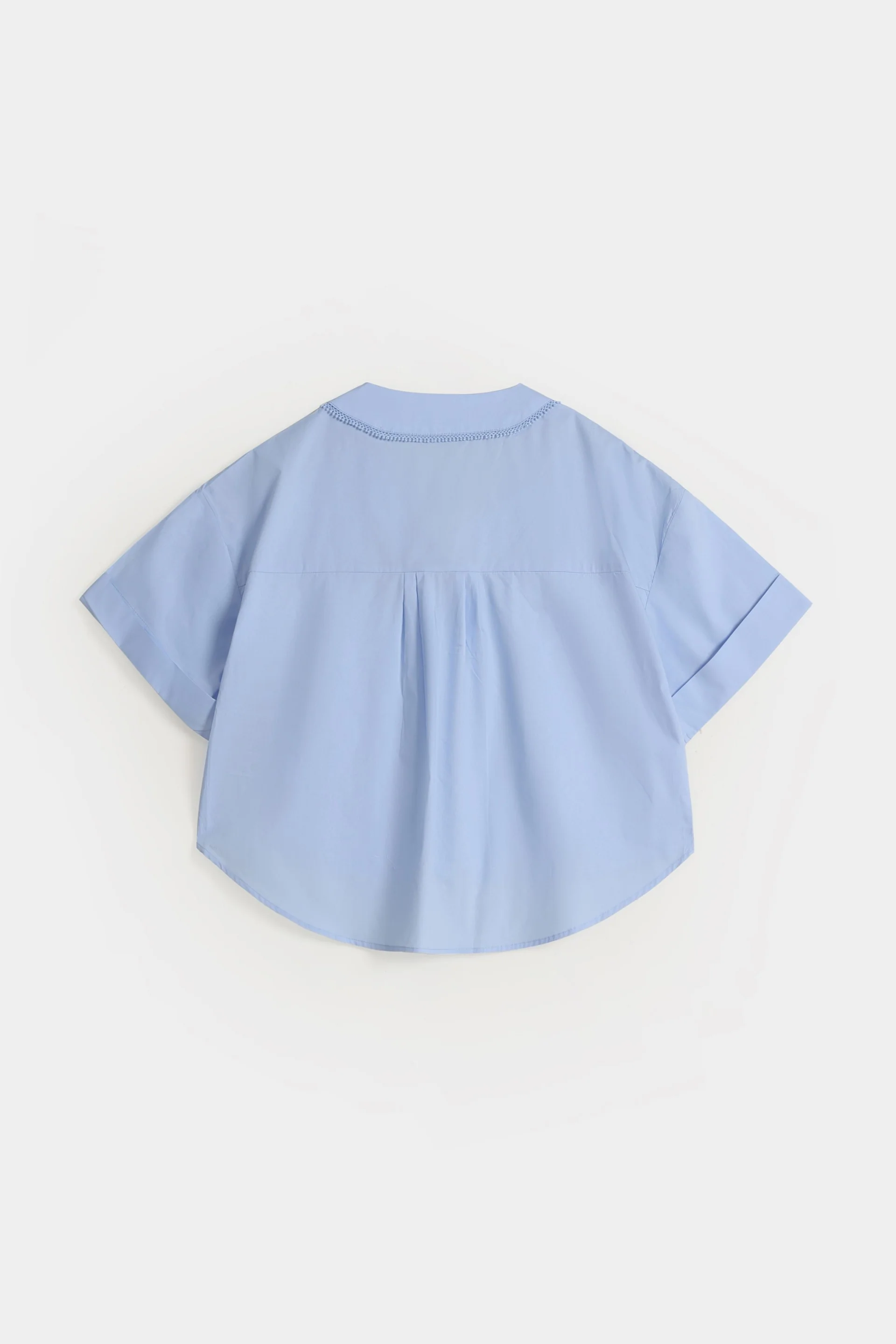 Lace Stitching Cropped Shirt - Image 7
