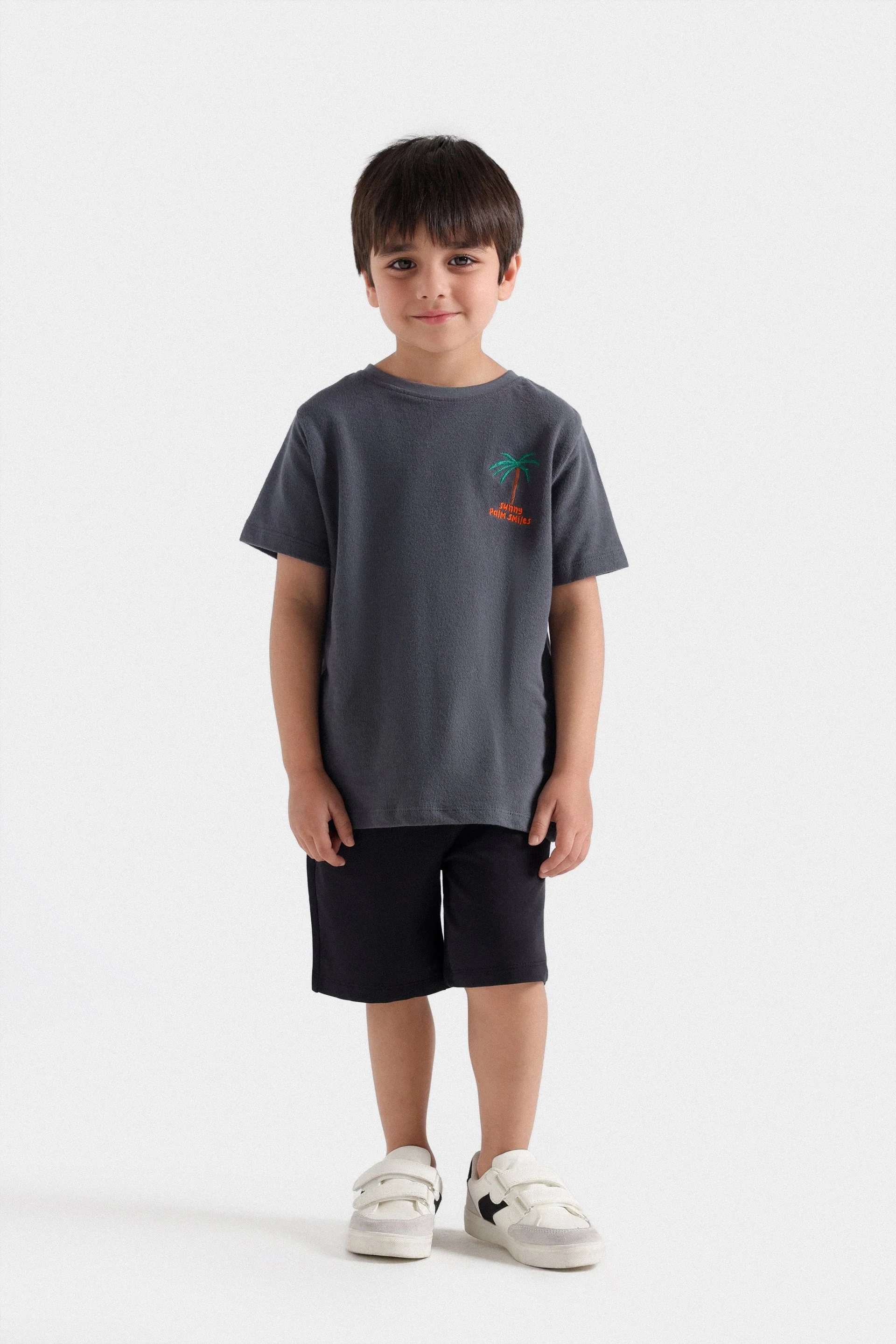 Textured Knit Embroidered T-Shirt - Image 4