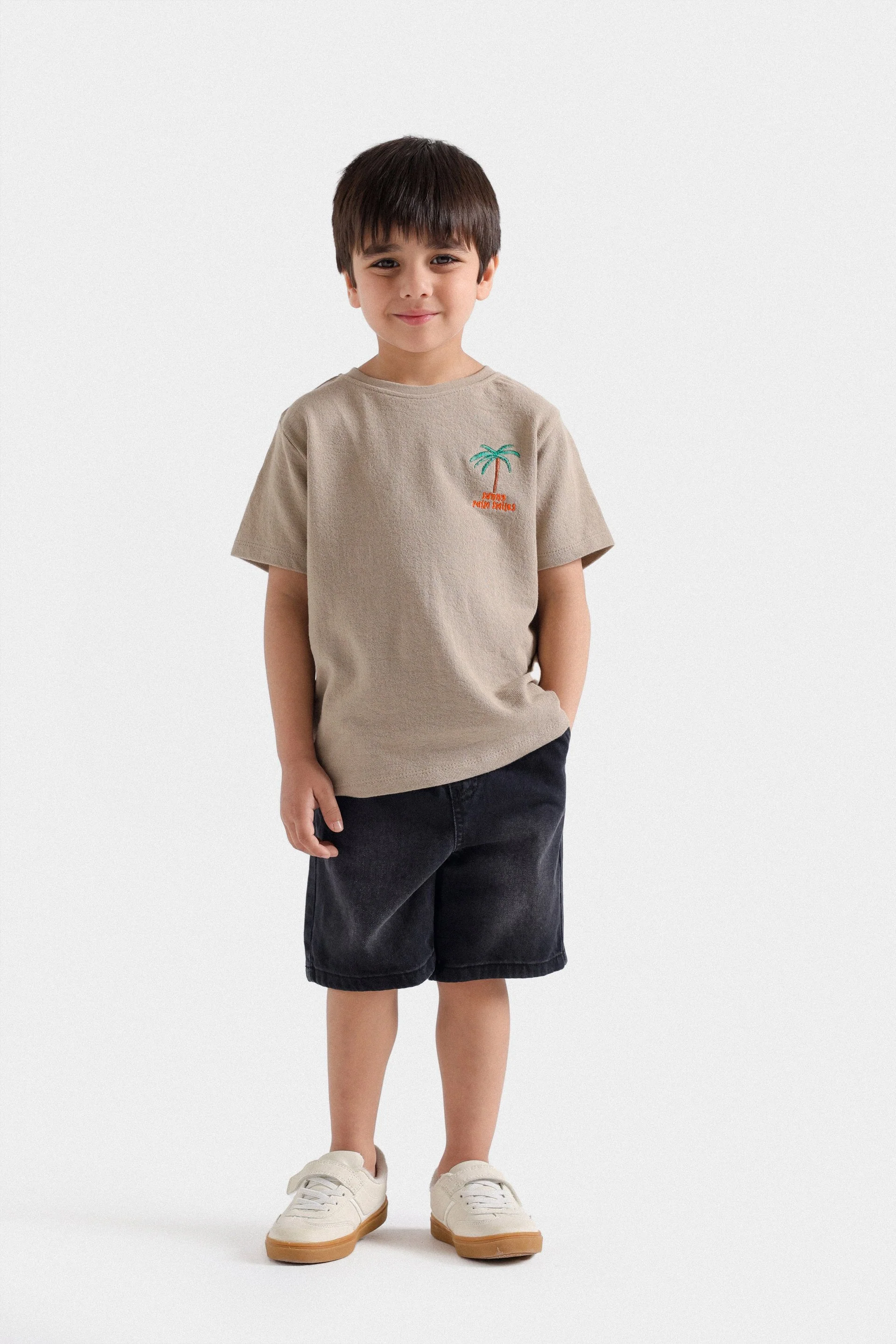 Textured Knit Embroidered T-Shirt - Image 8