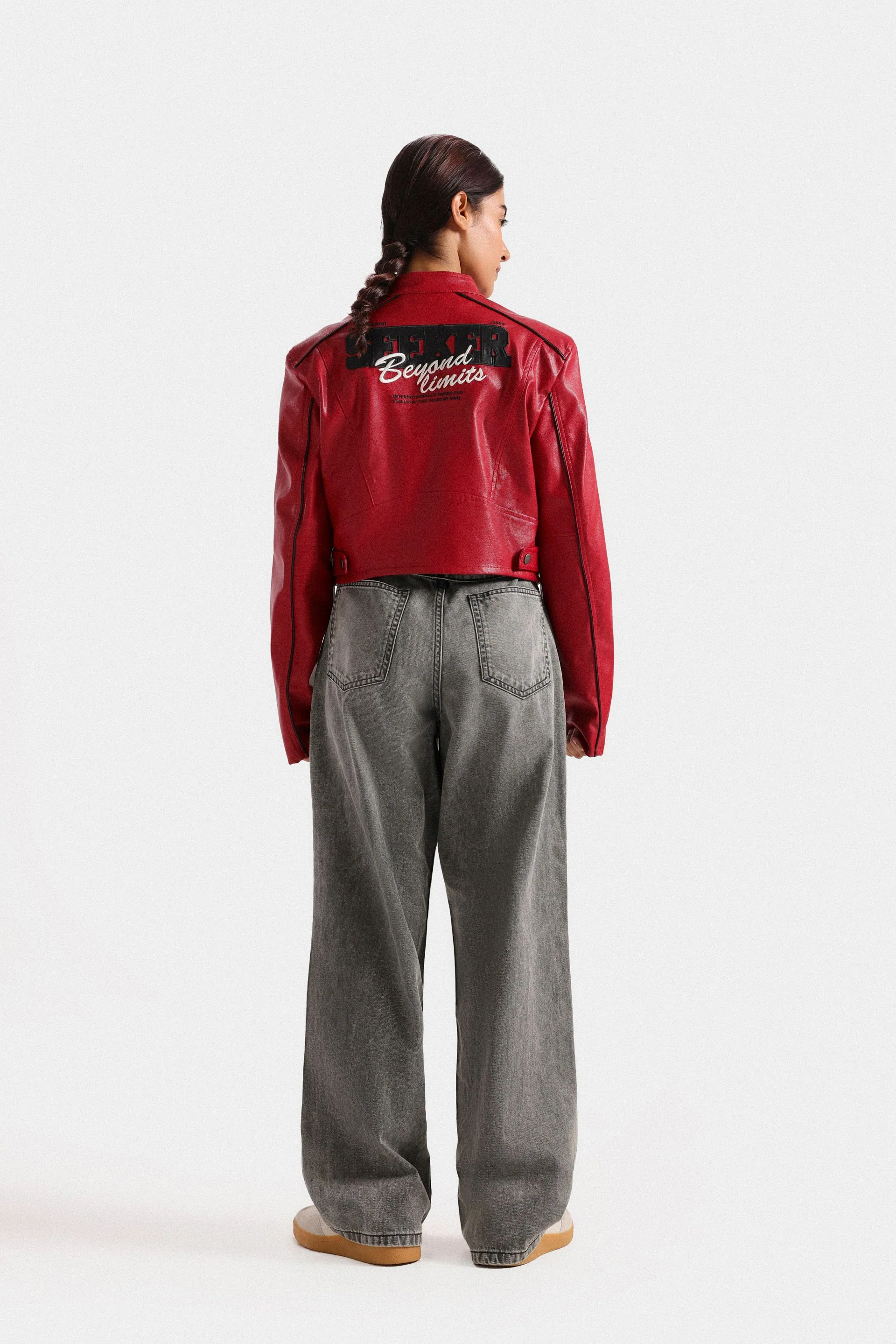 Biker Jacket With Pinstripe Detail - Image 10