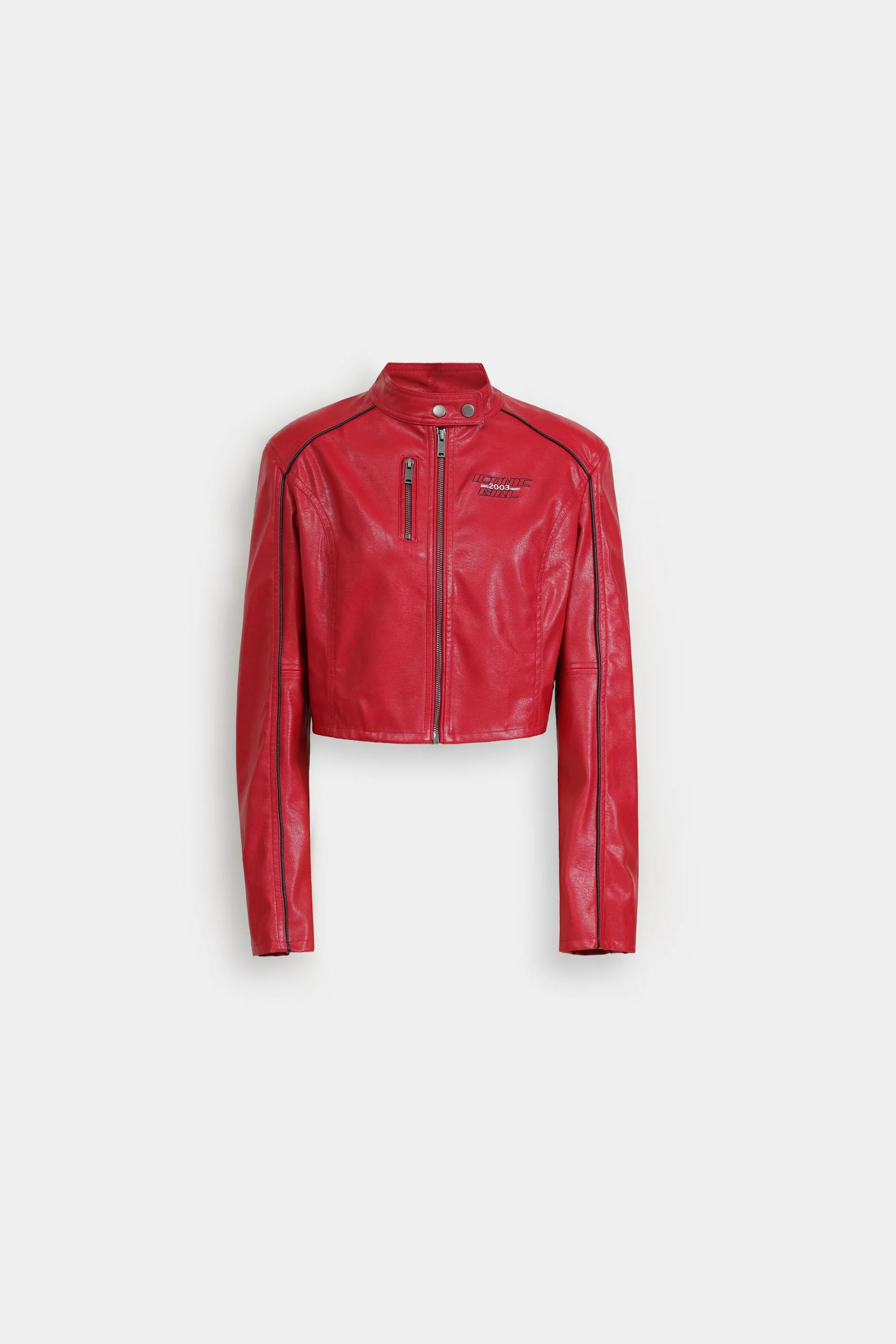 Biker Jacket With Pinstripe Detail - Image 12