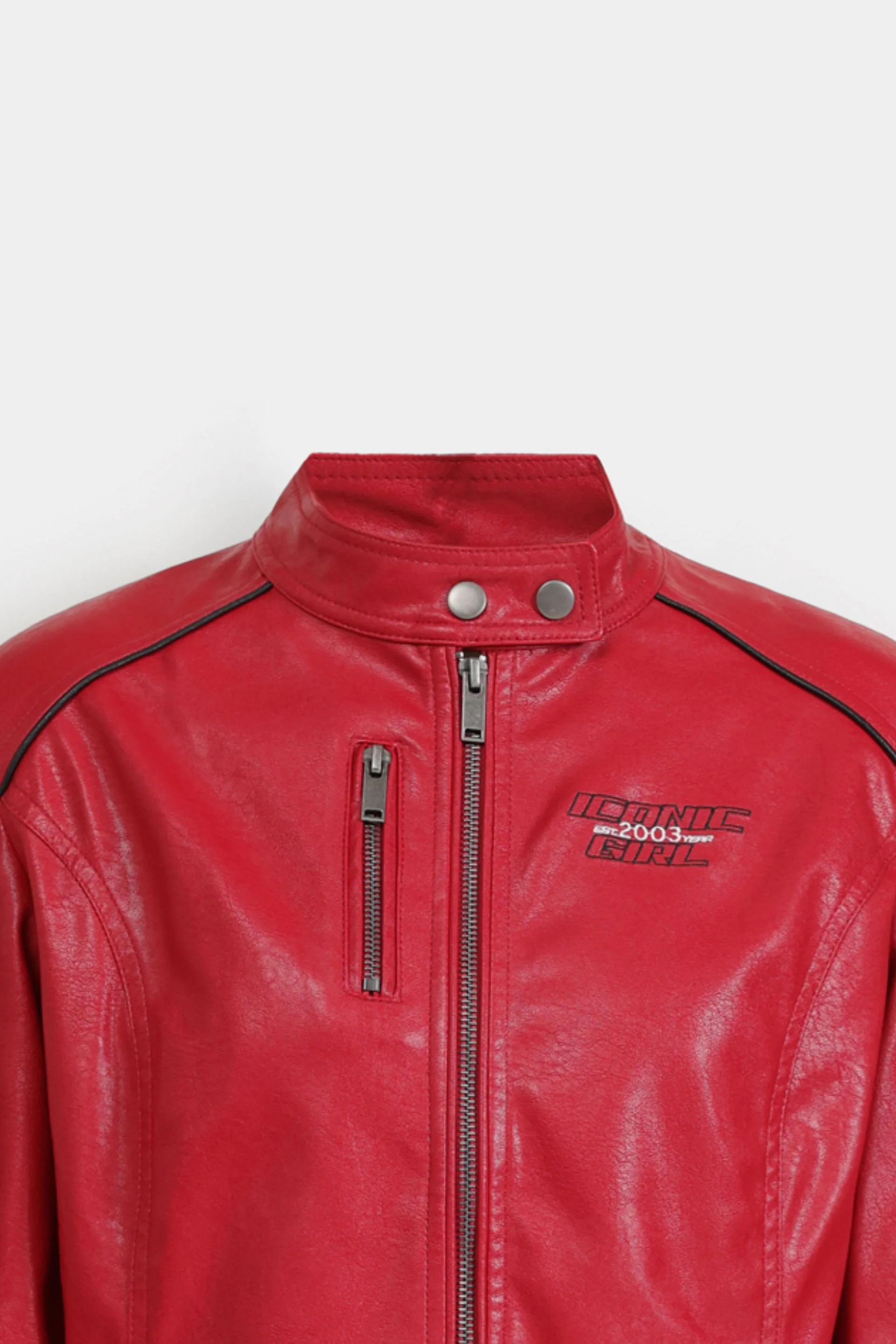 Biker Jacket With Pinstripe Detail - Image 13