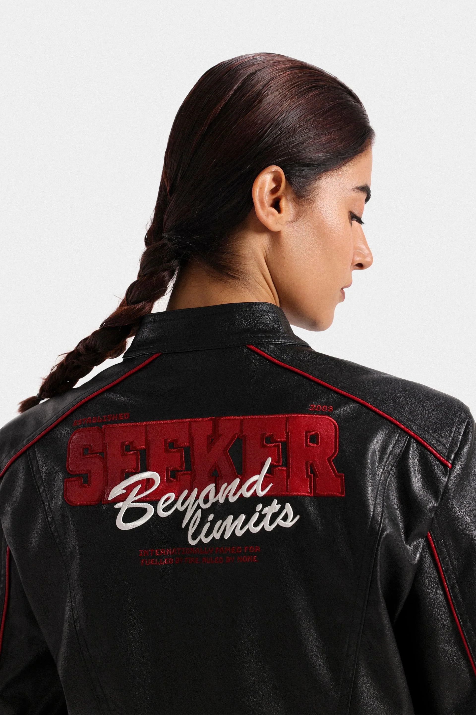 Biker Jacket With Pinstripe Detail - Image 2