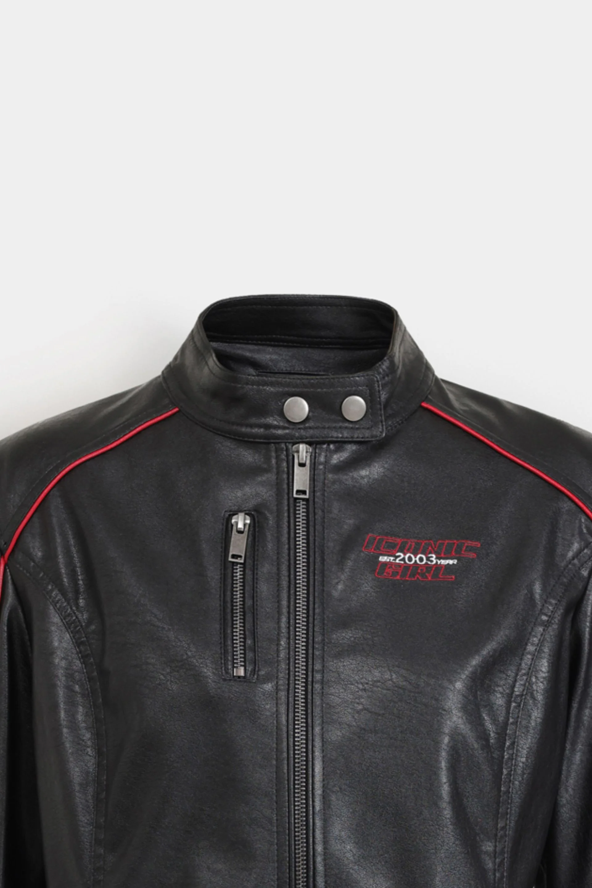 Biker Jacket With Pinstripe Detail - Image 6
