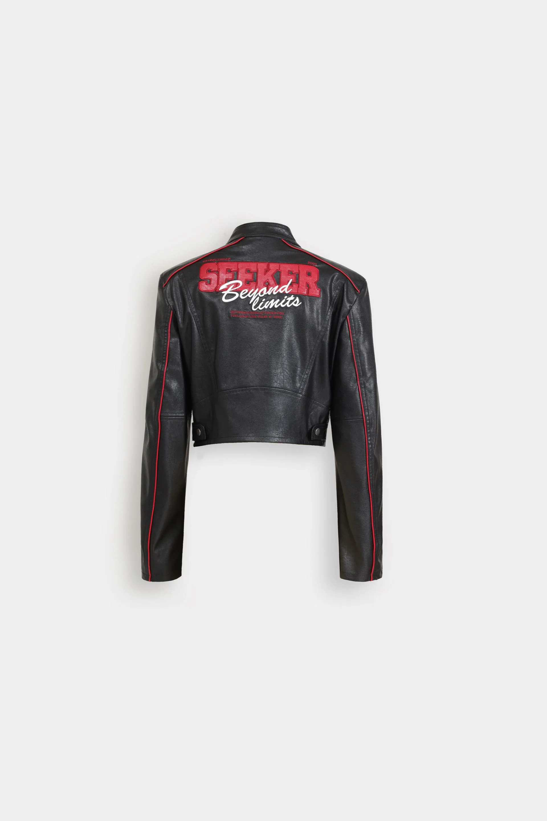 Biker Jacket With Pinstripe Detail - Image 7