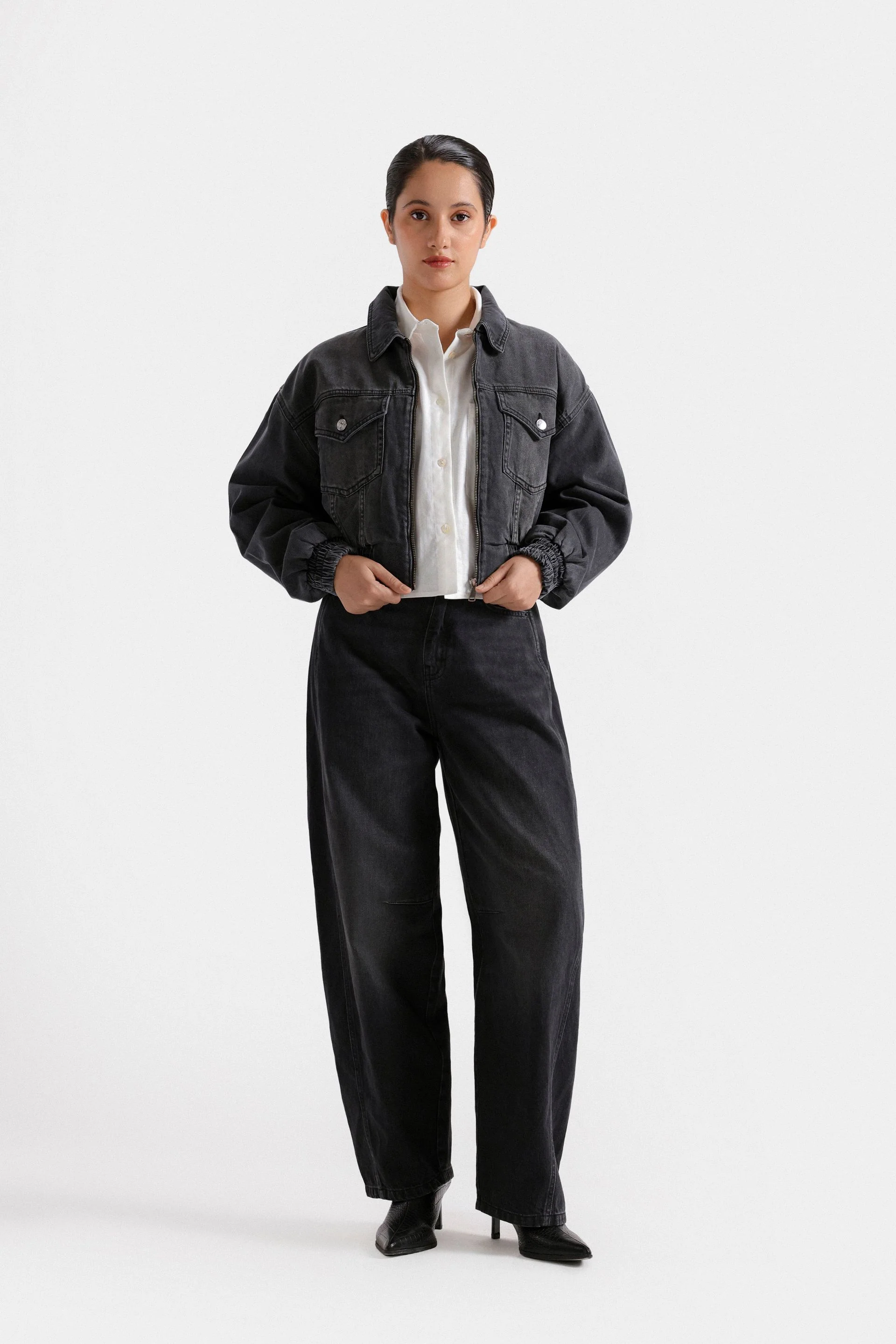 Cropped Denim Trucker