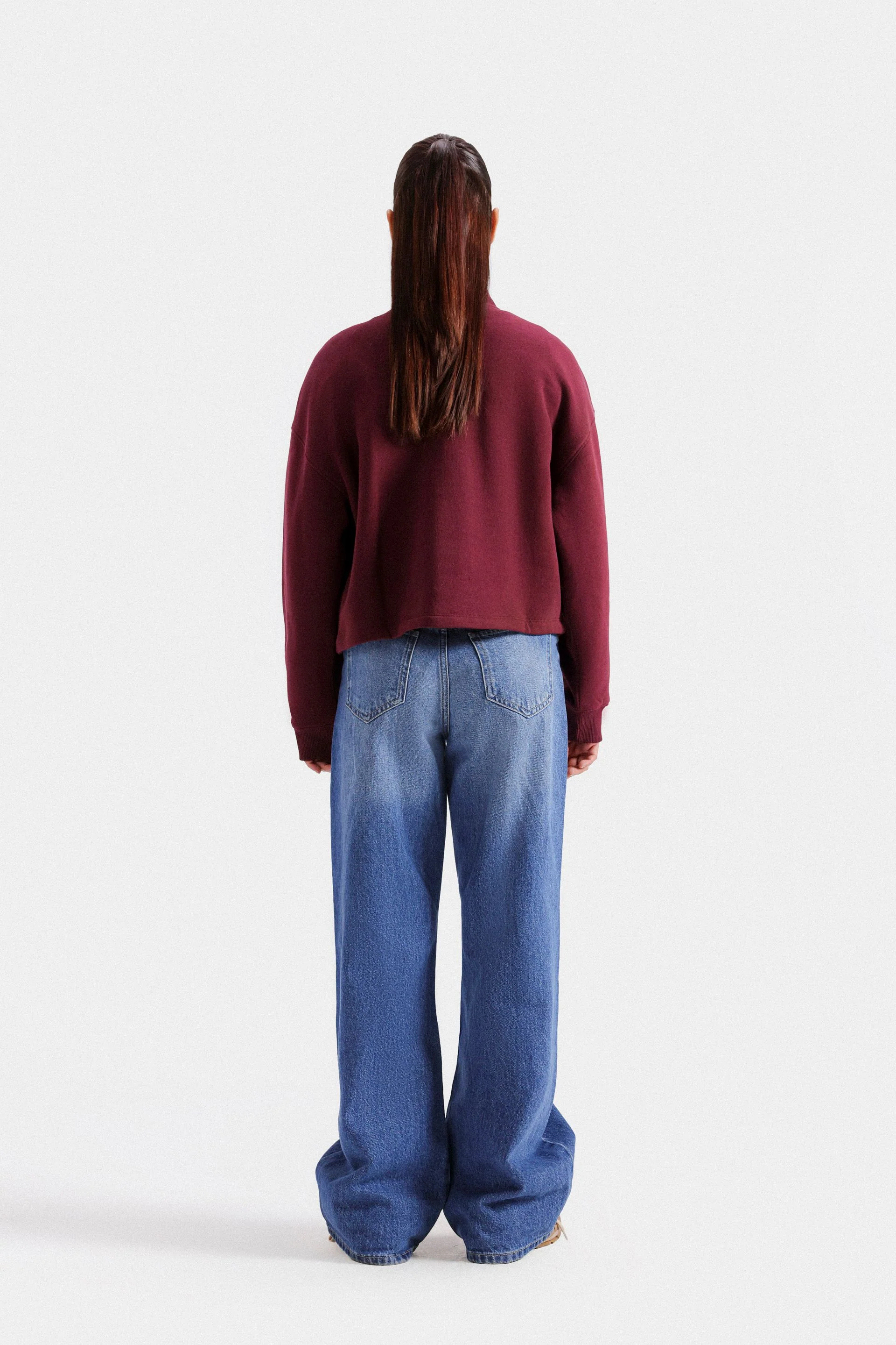 Cropped Quarter Zip-Up Sweatshirt - Image 11