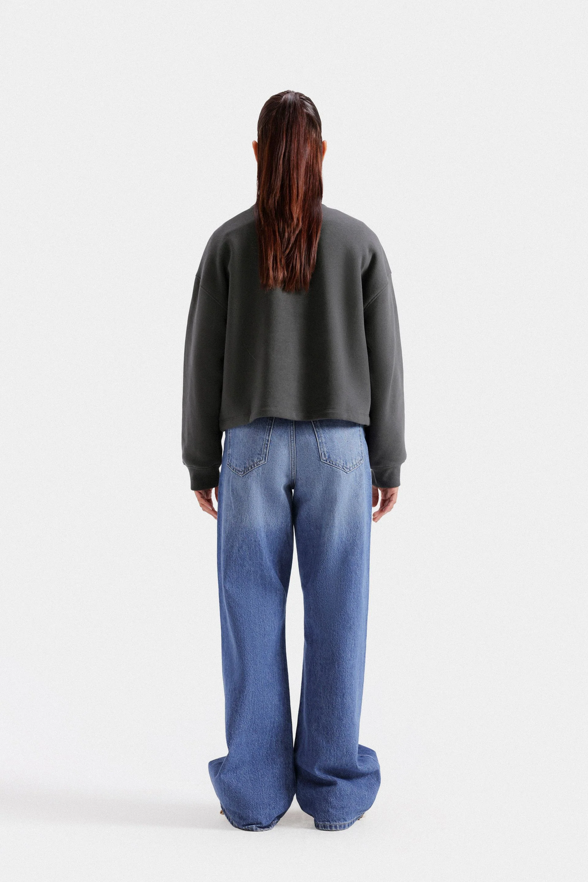 Cropped Quarter Zip-Up Sweatshirt - Image 4