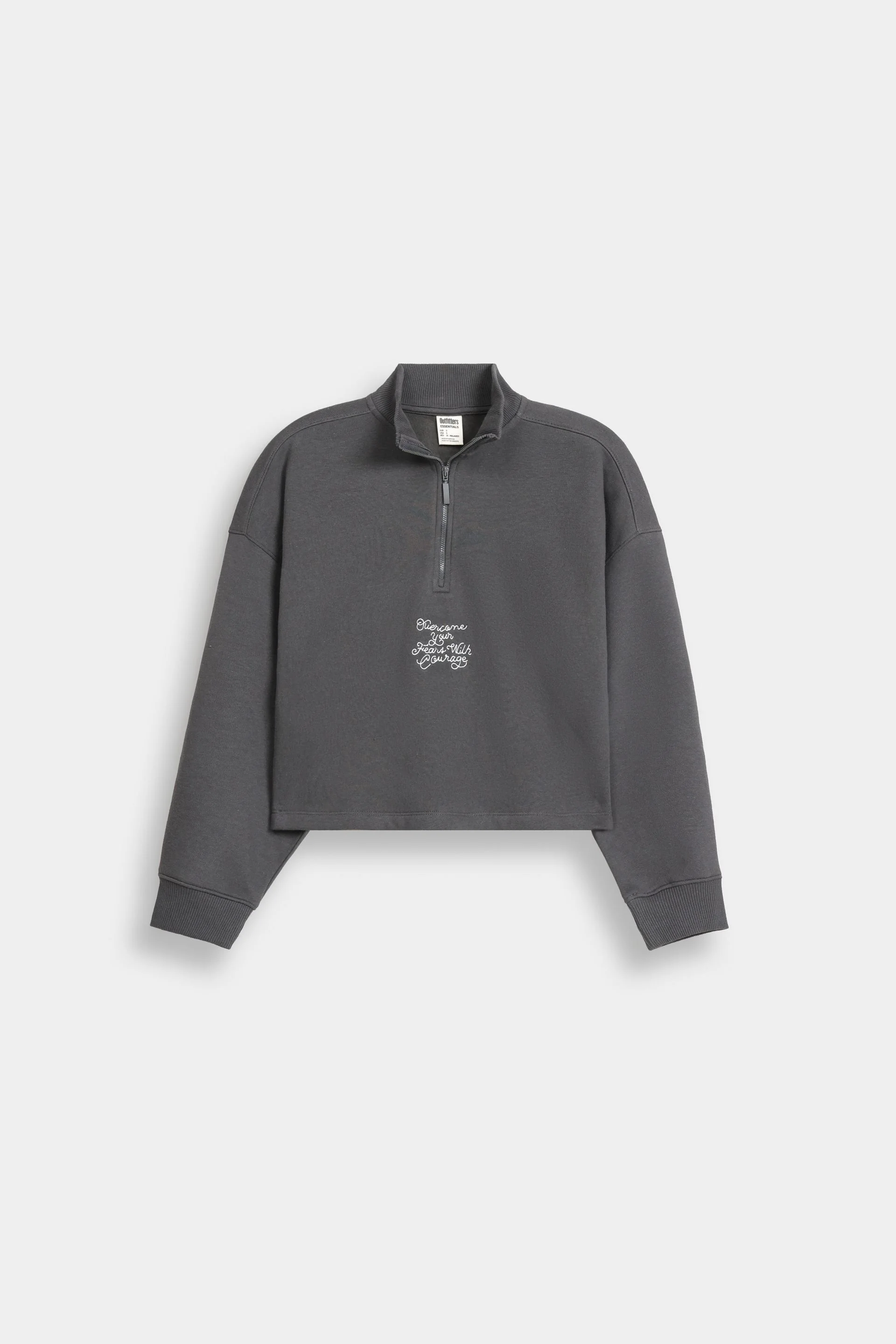 Cropped Quarter Zip-Up Sweatshirt - Image 5