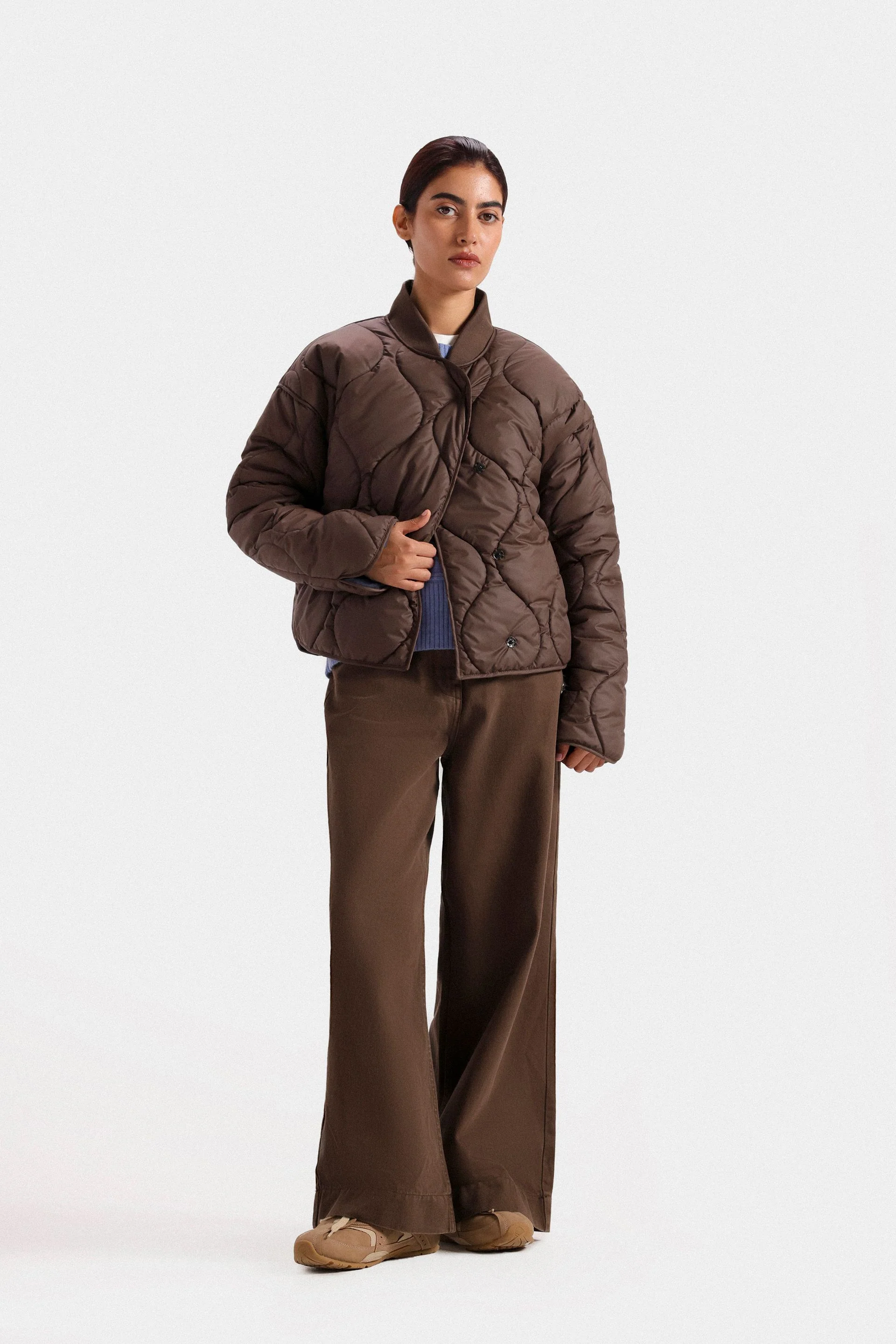 Cropped Quilted Puffer Jacket - Image 9