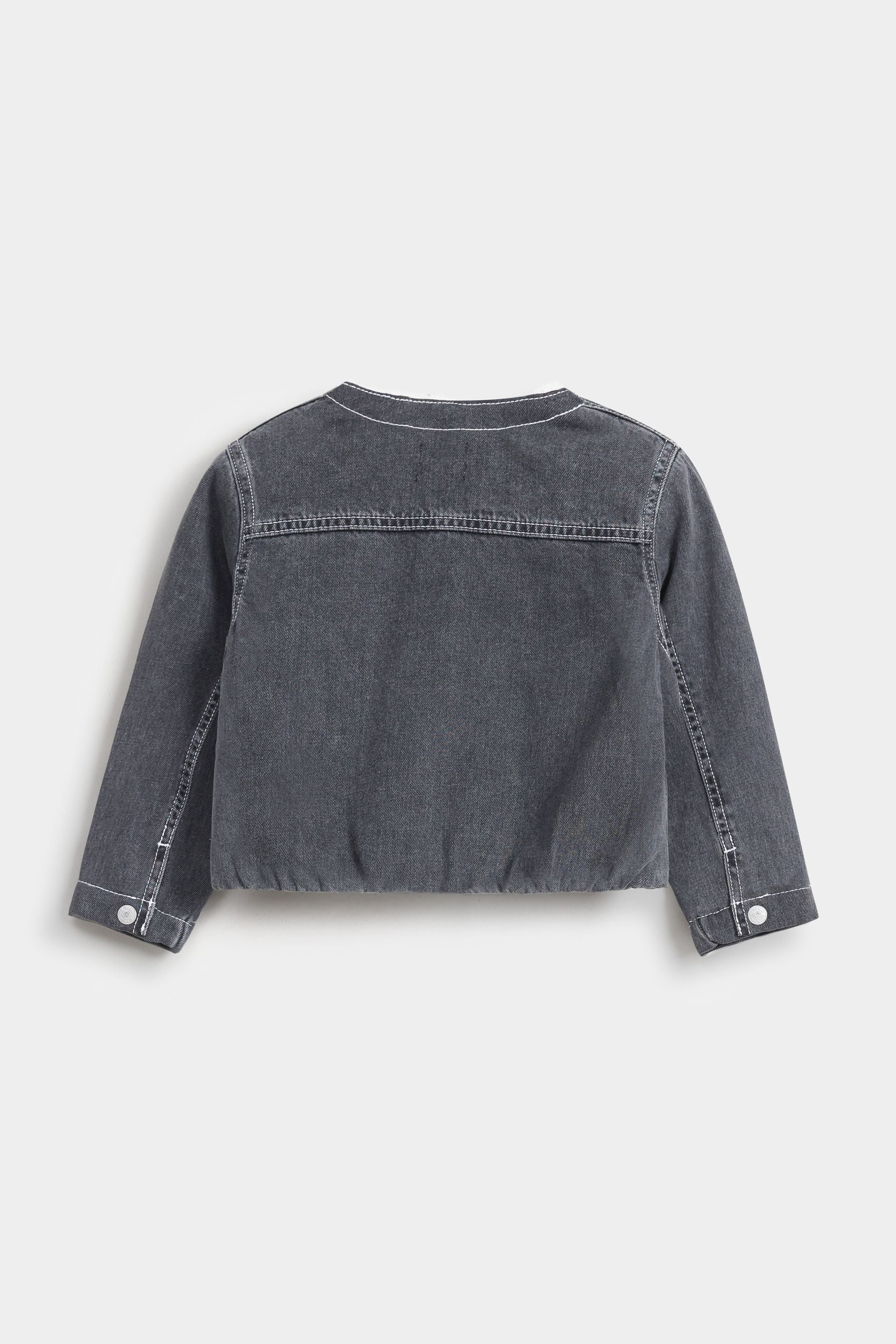 Cropped Washout Denim Jacket - Image 3
