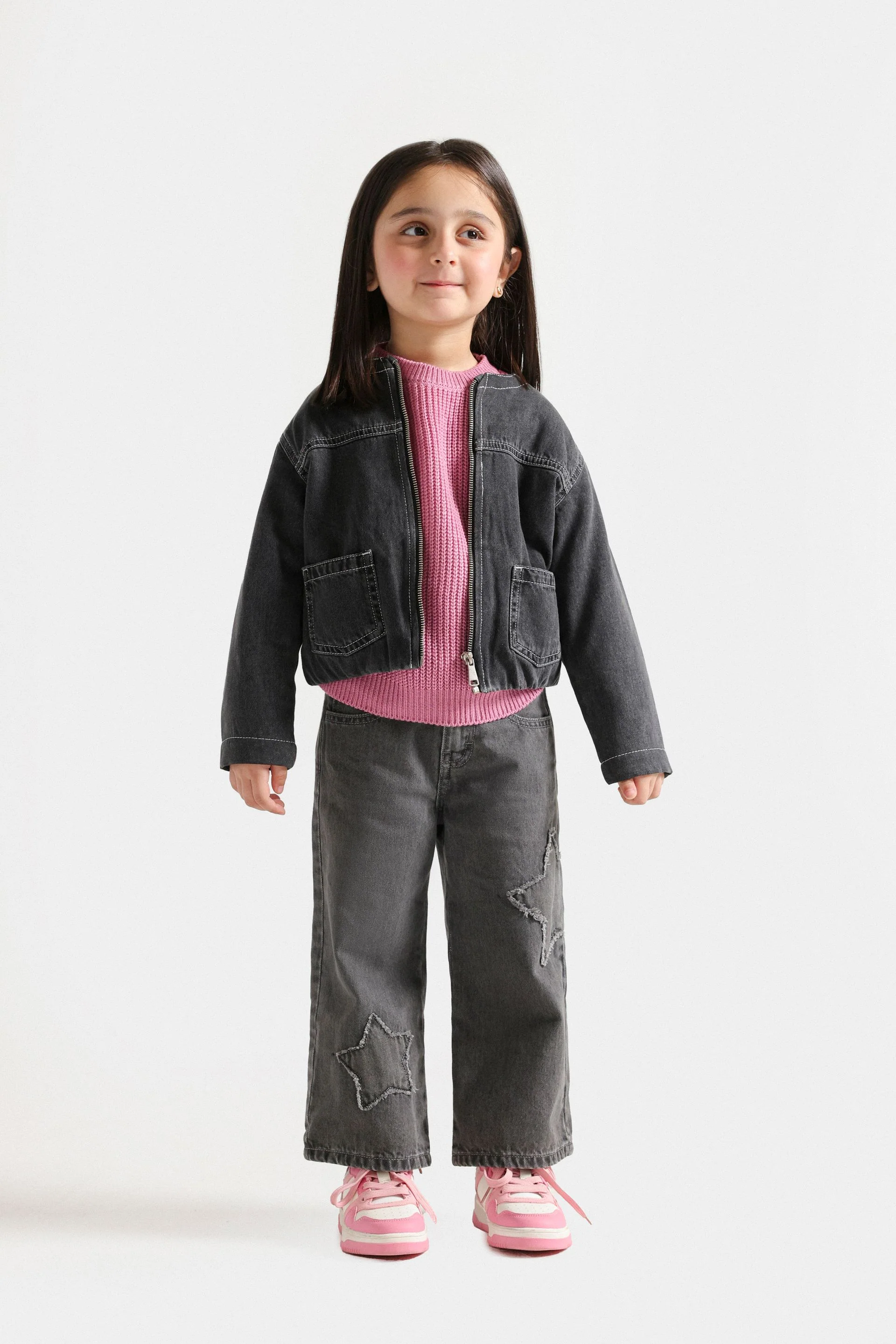 Cropped Washout Denim Jacket - Image 4