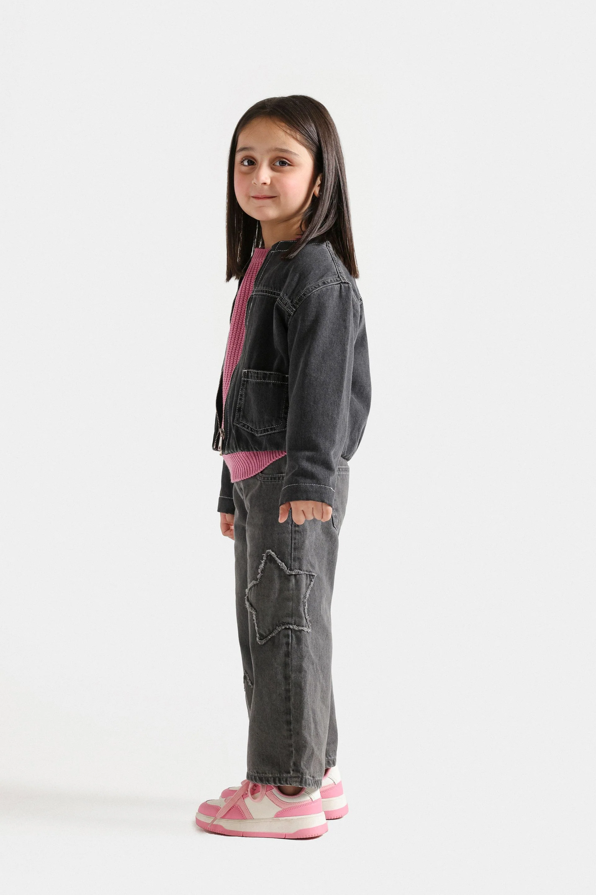 Cropped Washout Denim Jacket - Image 5