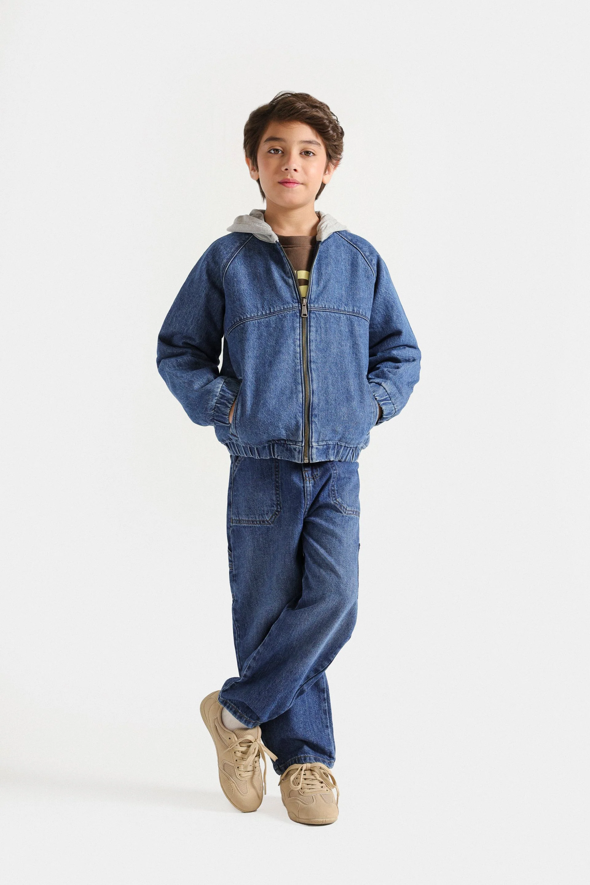 Denim Jacket With Hood - Image 4