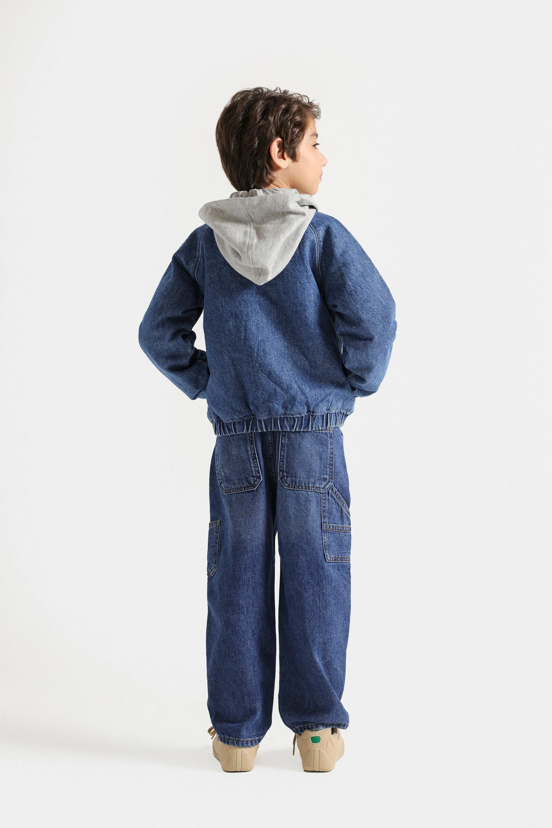 Denim Jacket With Hood - Image 6