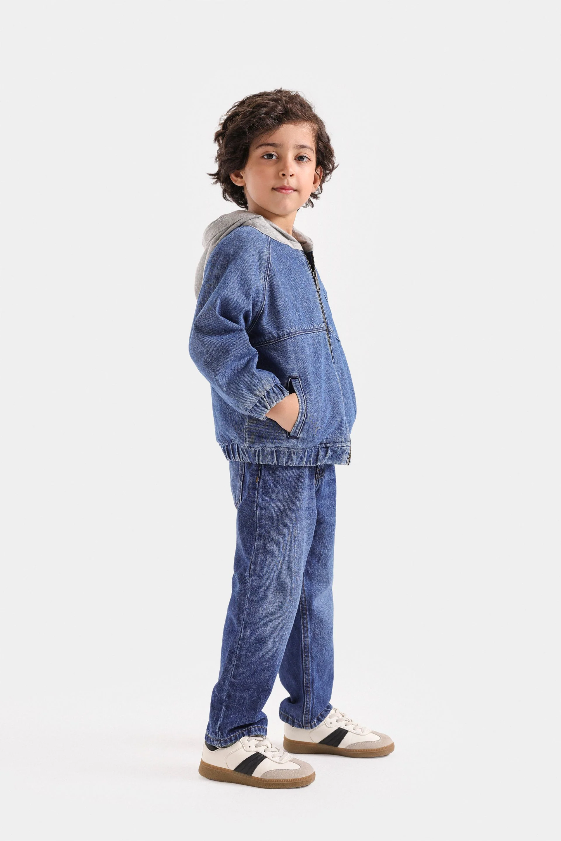 Denim Jacket With Hoodie - Image 5