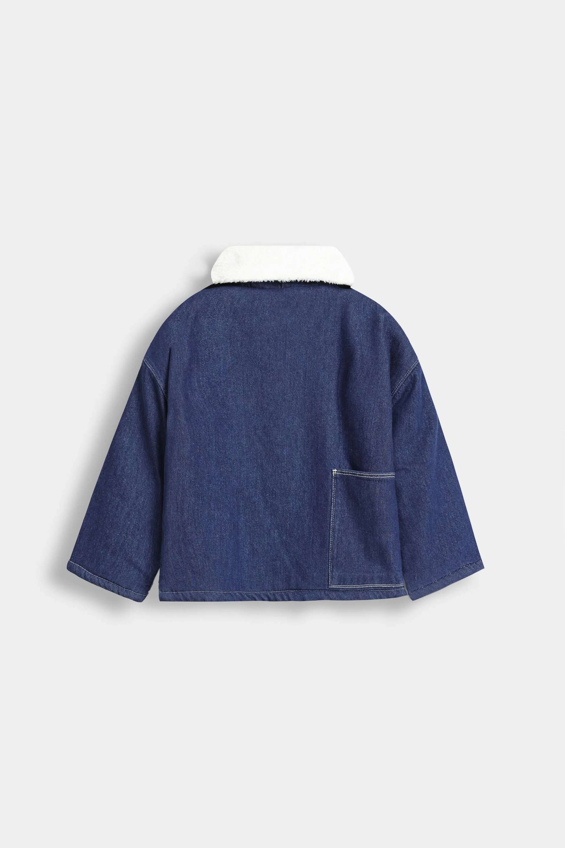 Denim Jacket With Sherpa Collar - Image 3