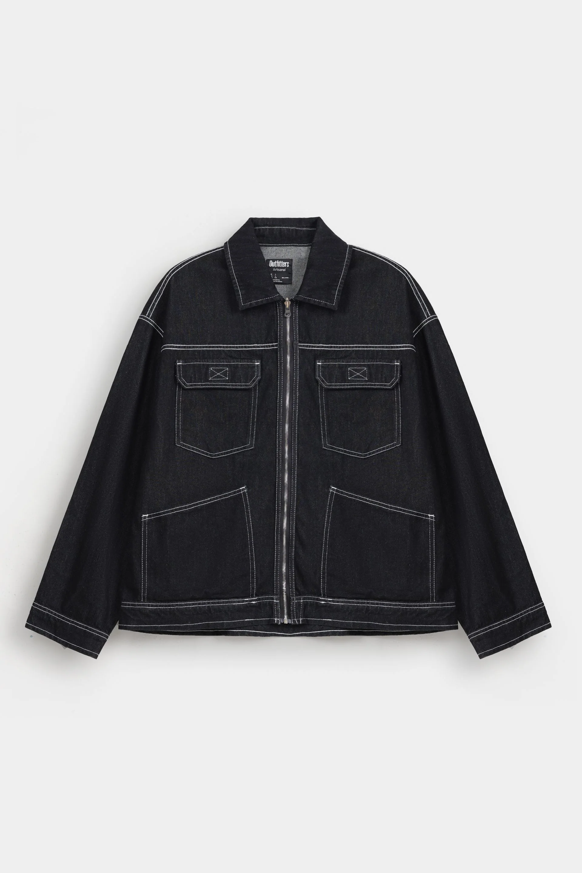 Denim Jacket With Stitching Detail - Image 7