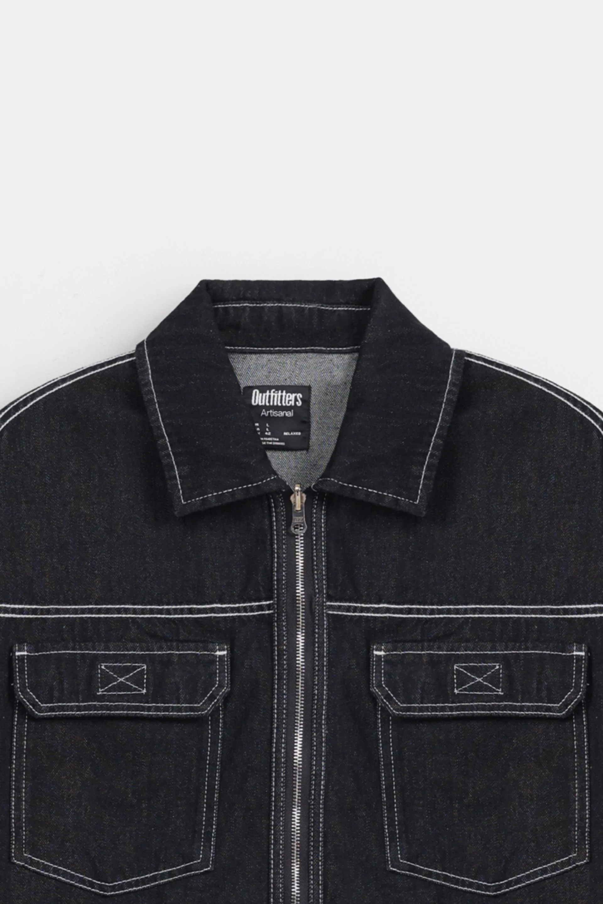 Denim Jacket With Stitching Detail - Image 8