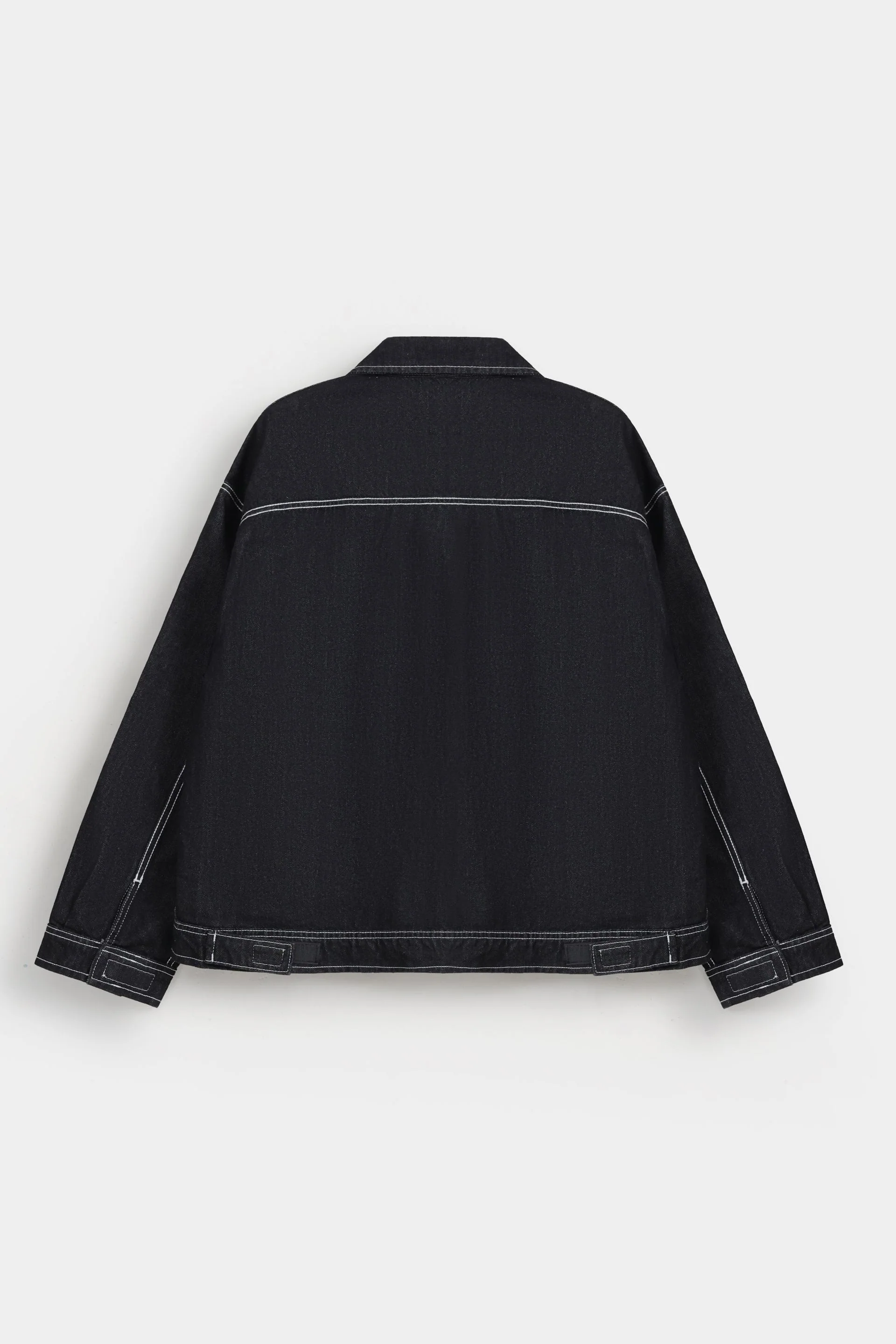 Denim Jacket With Stitching Detail - Image 9