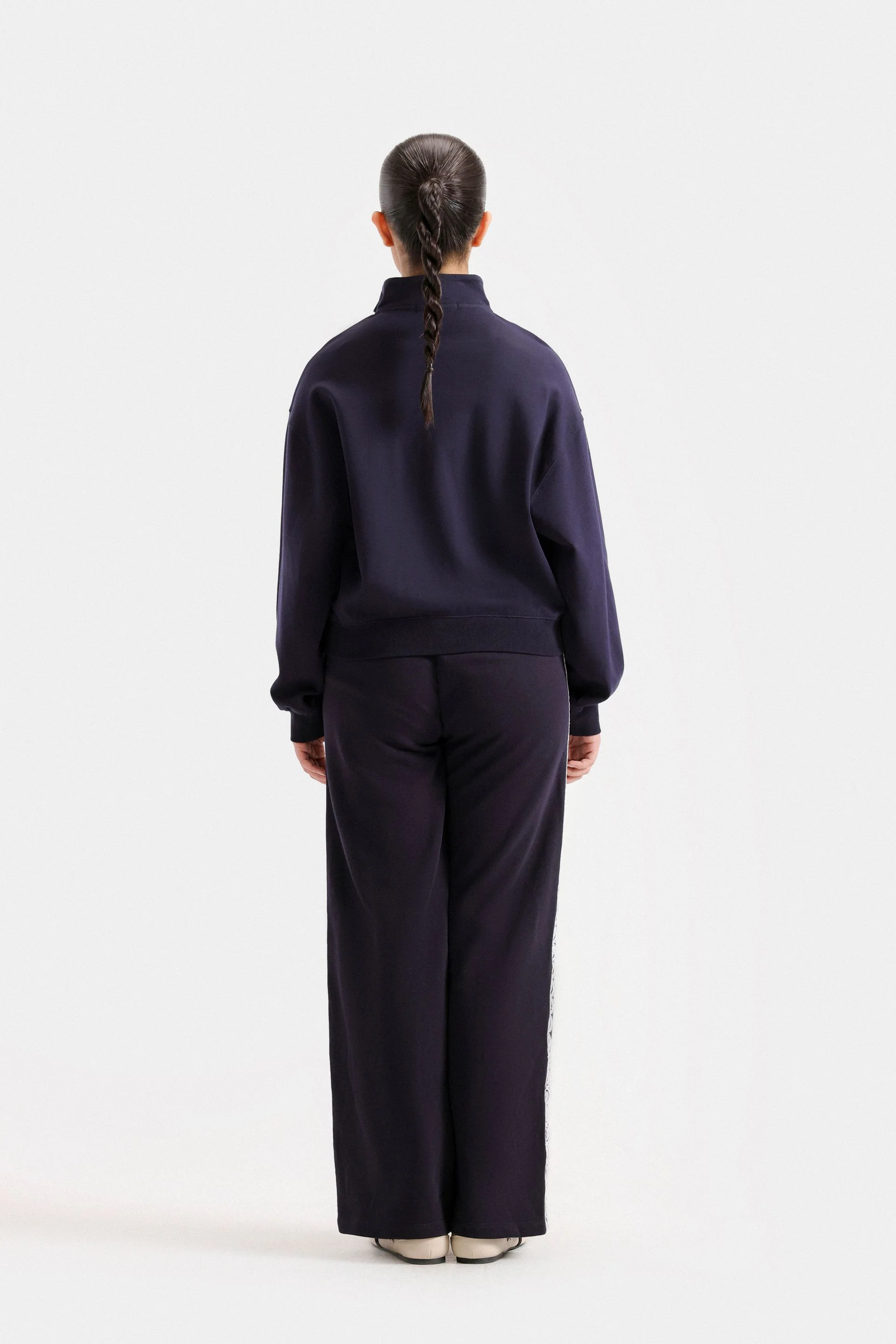 Embroidered Quarter Zip-Up Sweatshirt - Image 4