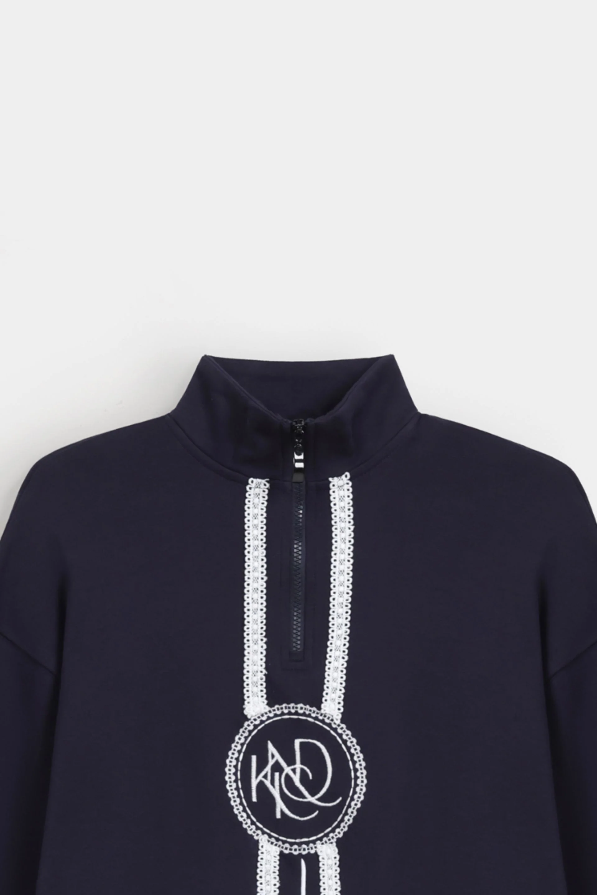 Embroidered Quarter Zip-Up Sweatshirt - Image 6