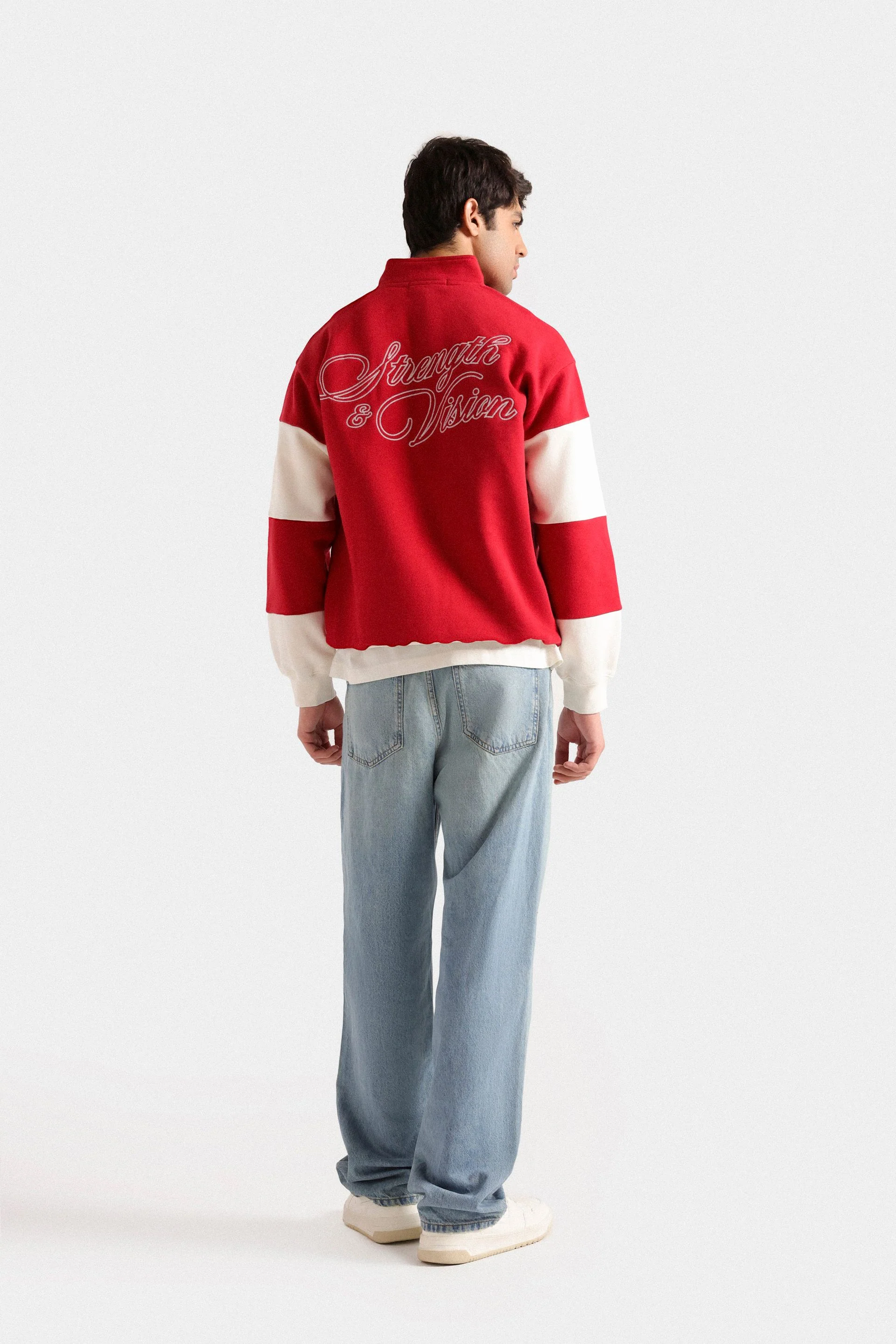 Embroidered Quarter Zip-Up Sweatshirt - Image 3