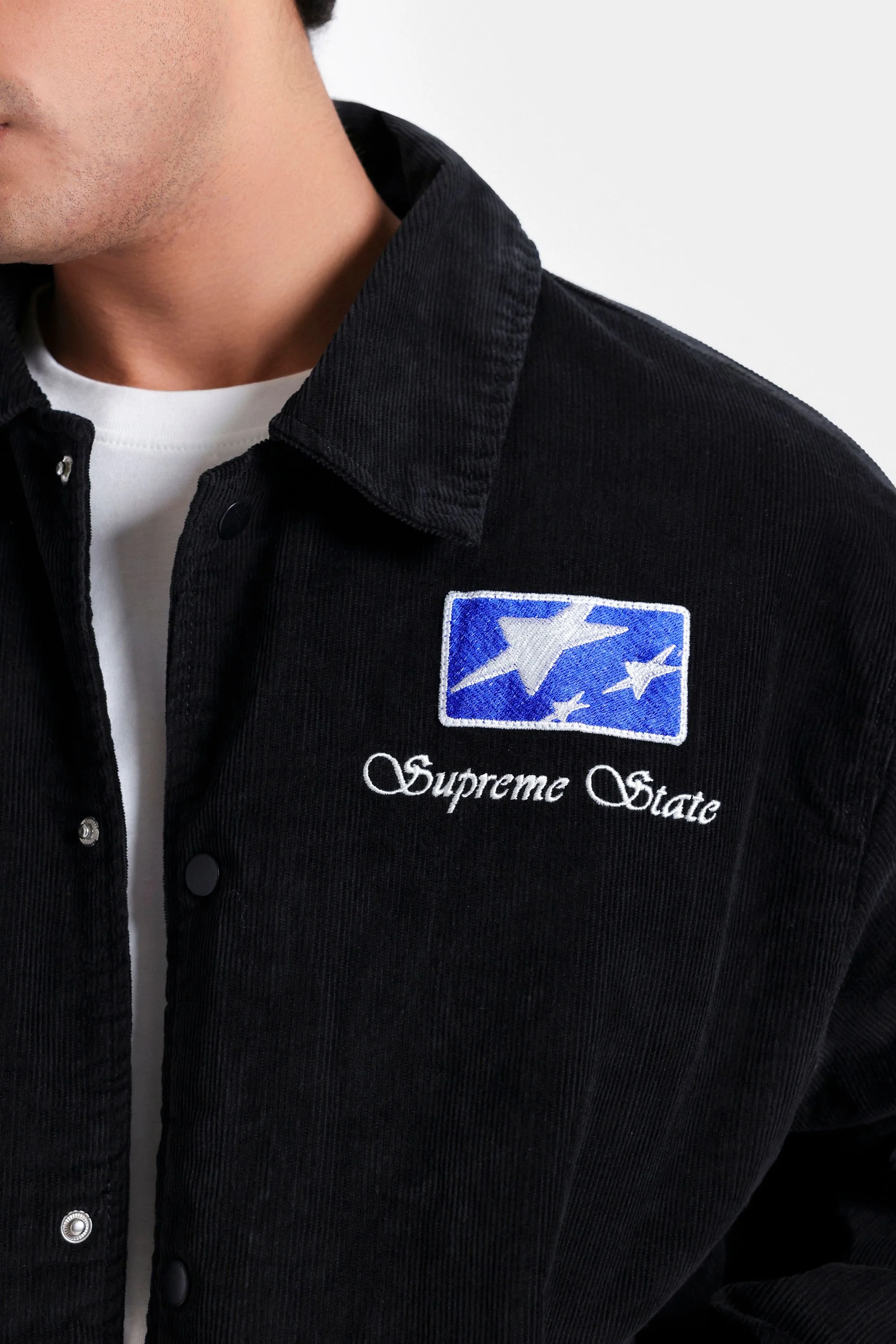 Embroidered Slogan Corduroy Jacket - Image 2