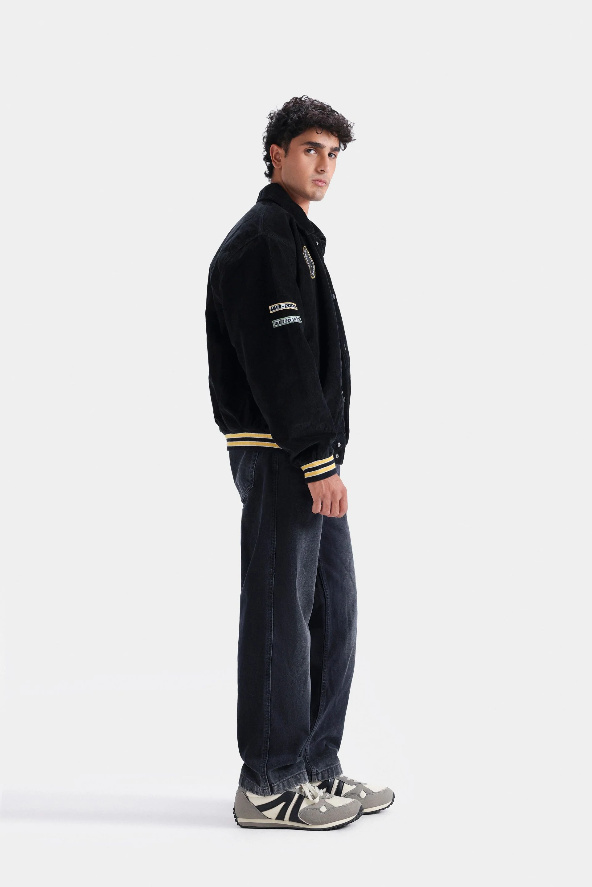 Embroidered Slogan Corduroy Jacket - Image 3