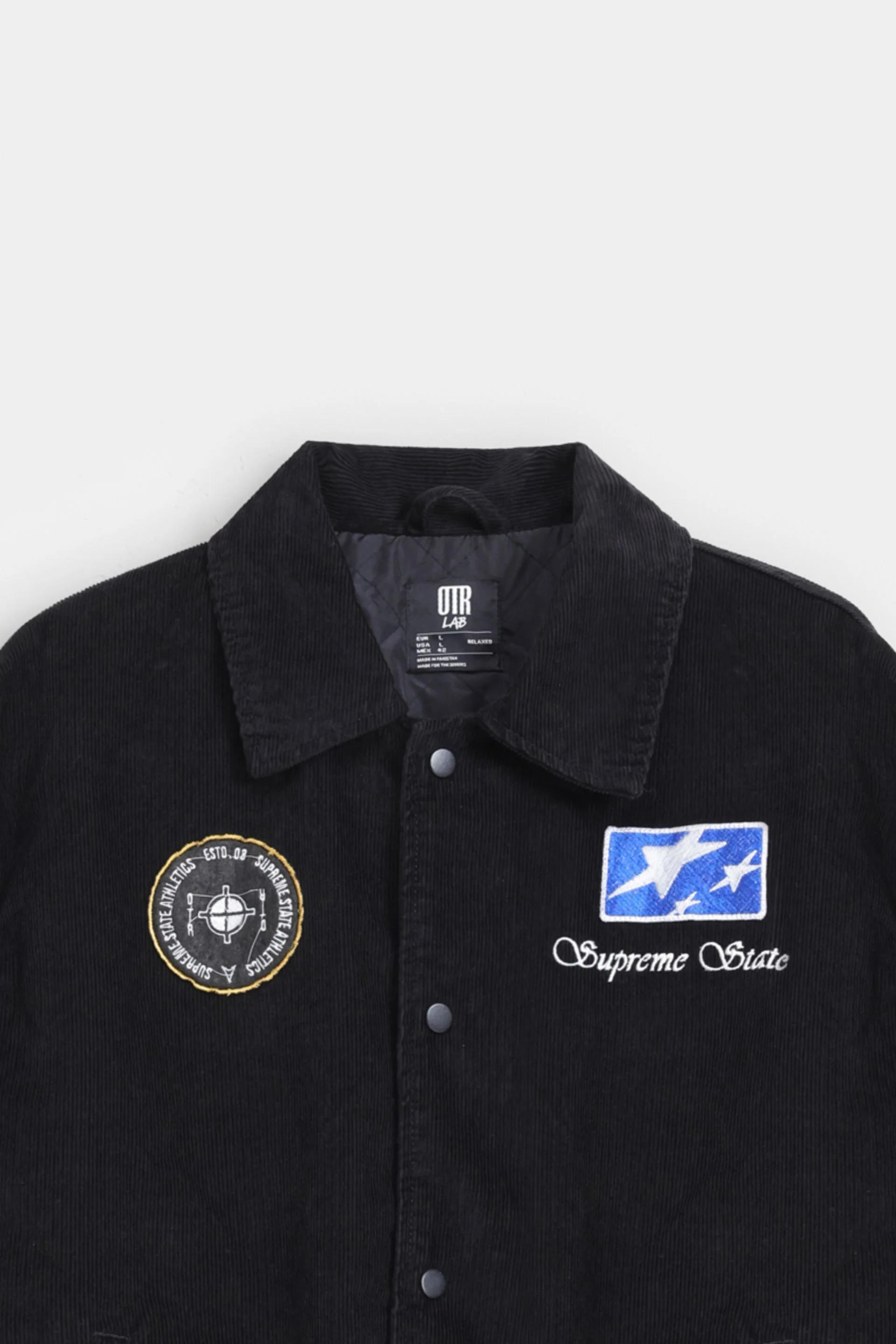 Embroidered Slogan Corduroy Jacket - Image 7