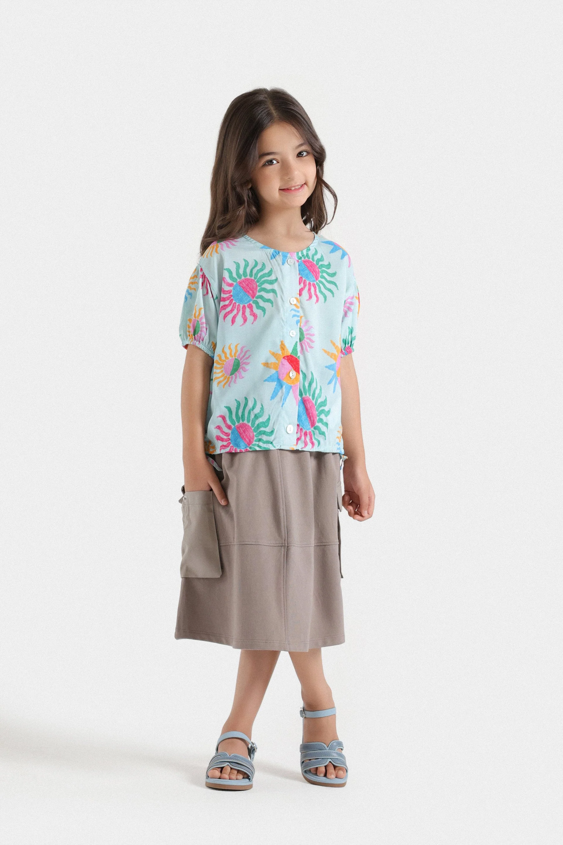 Midi Skirt With Side Flap Pockets - Image 4