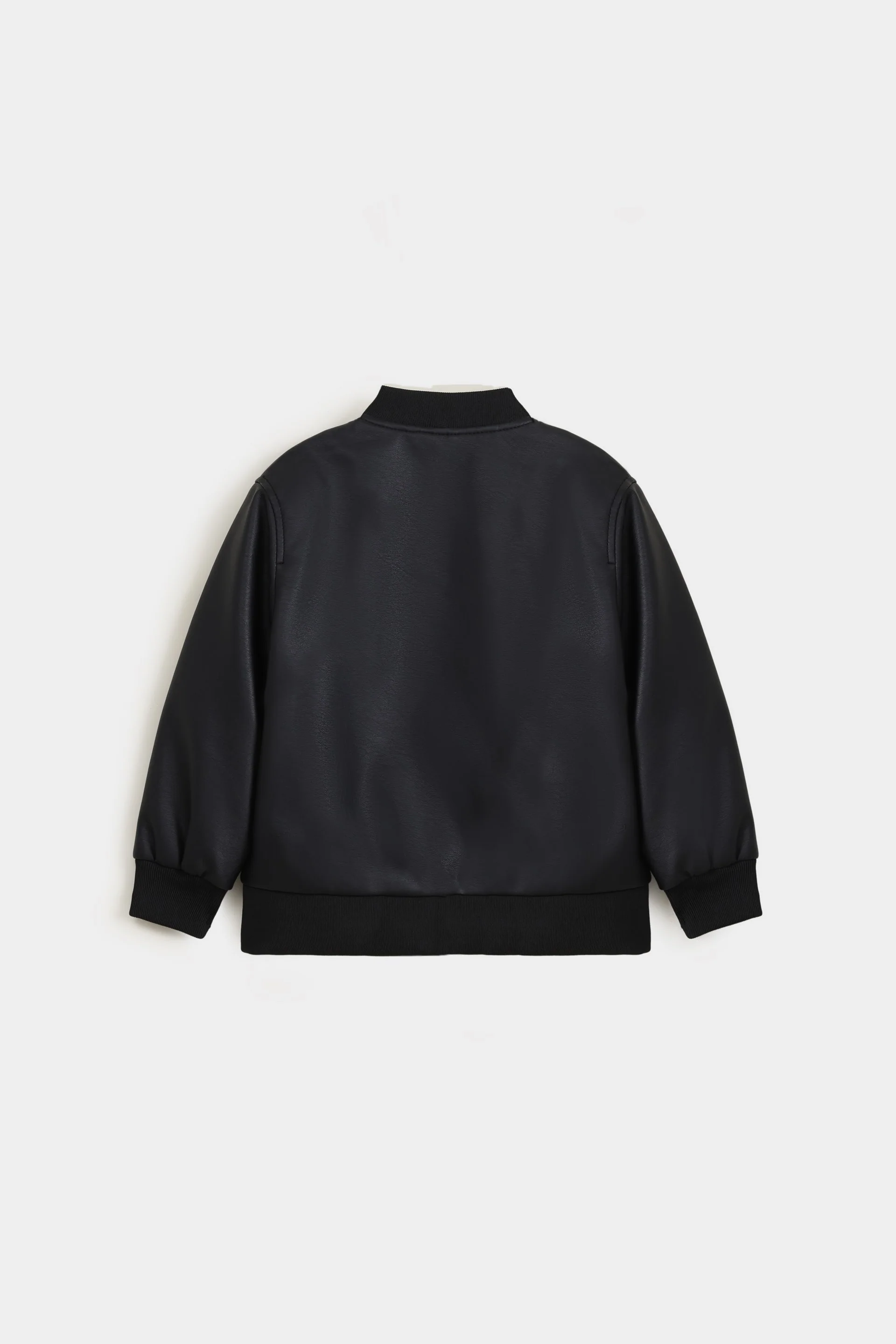 Faux Leather Bomber Jacket - Image 3