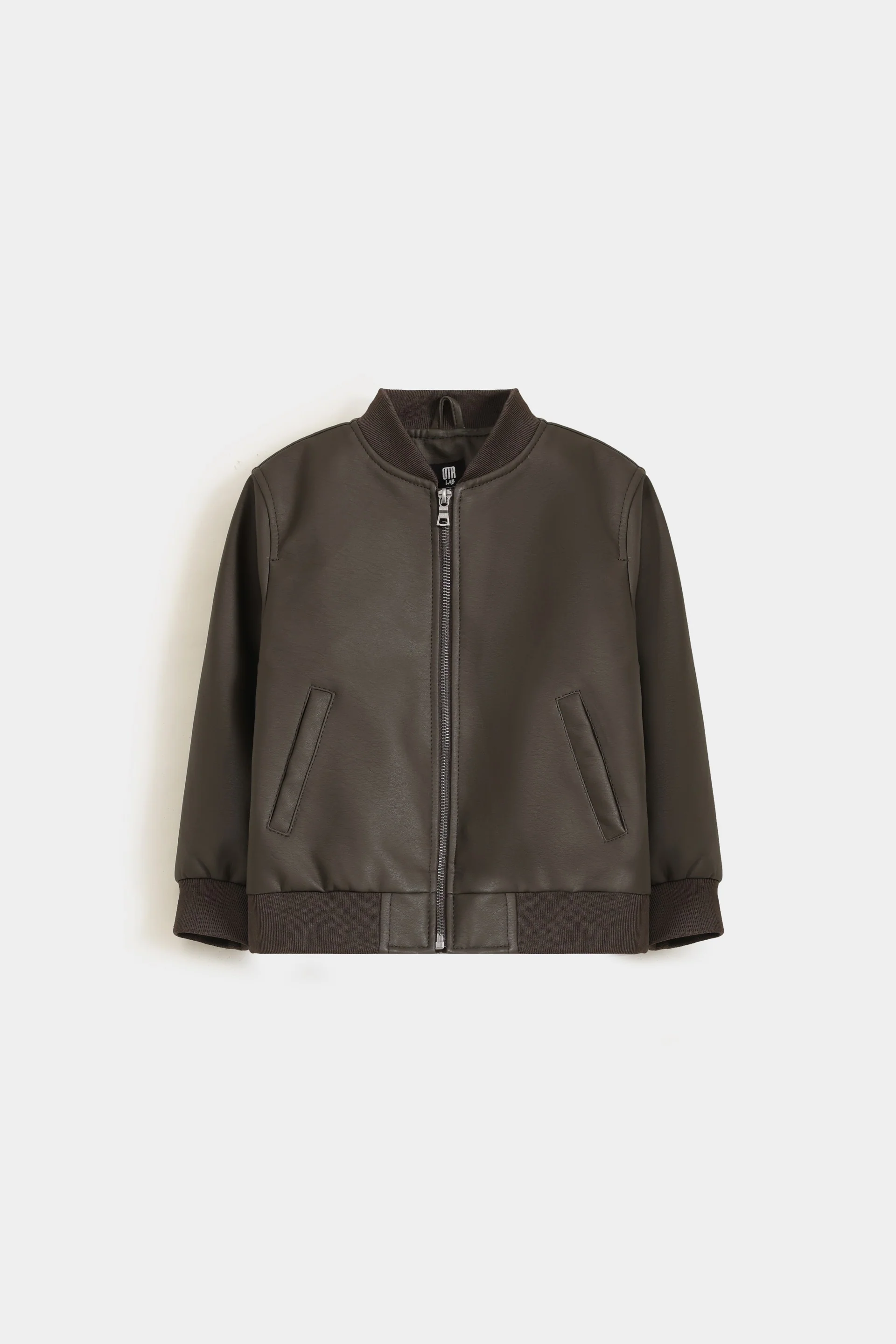 Faux Leather Bomber Jacket - Image 4