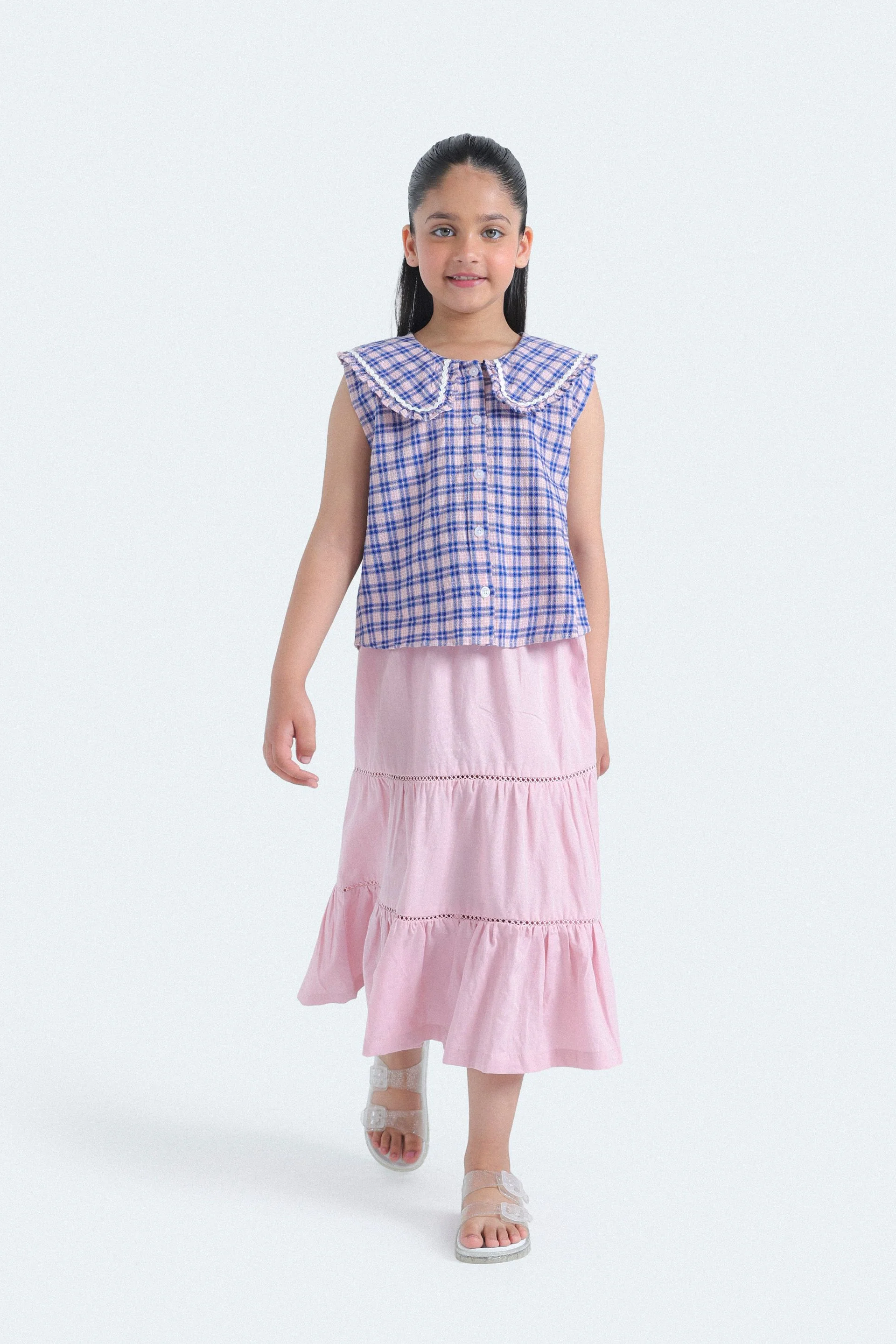 Tier Panel Skirt With Lace Detail - Image 4