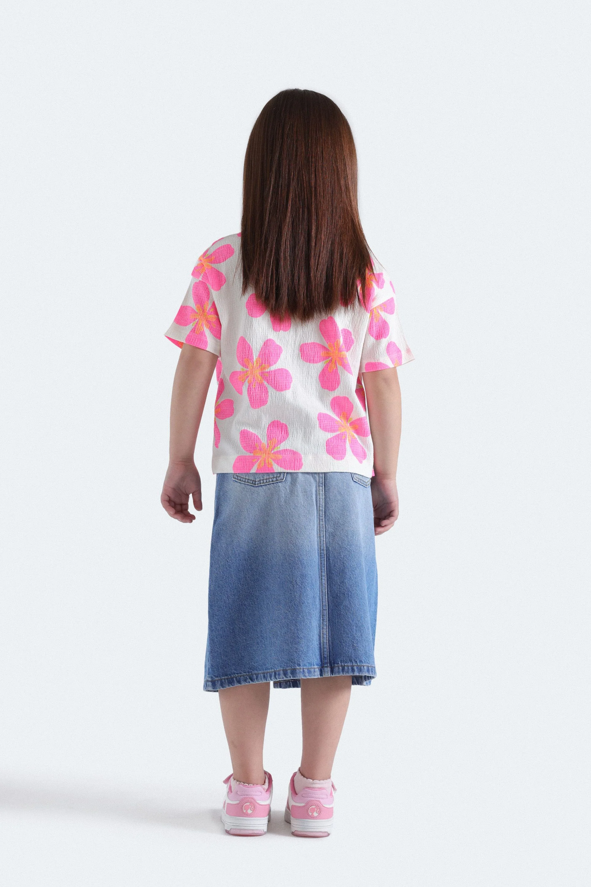 Denim Skirt With Front Slit - Image 7