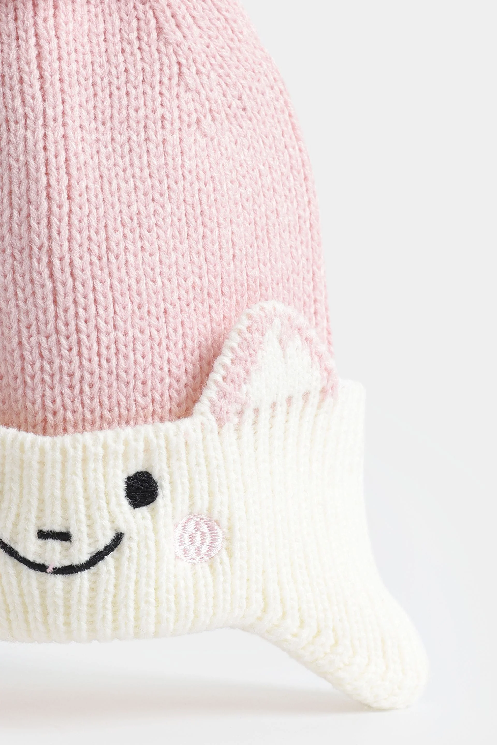 Embroidered Beanie With Pompom - Image 3