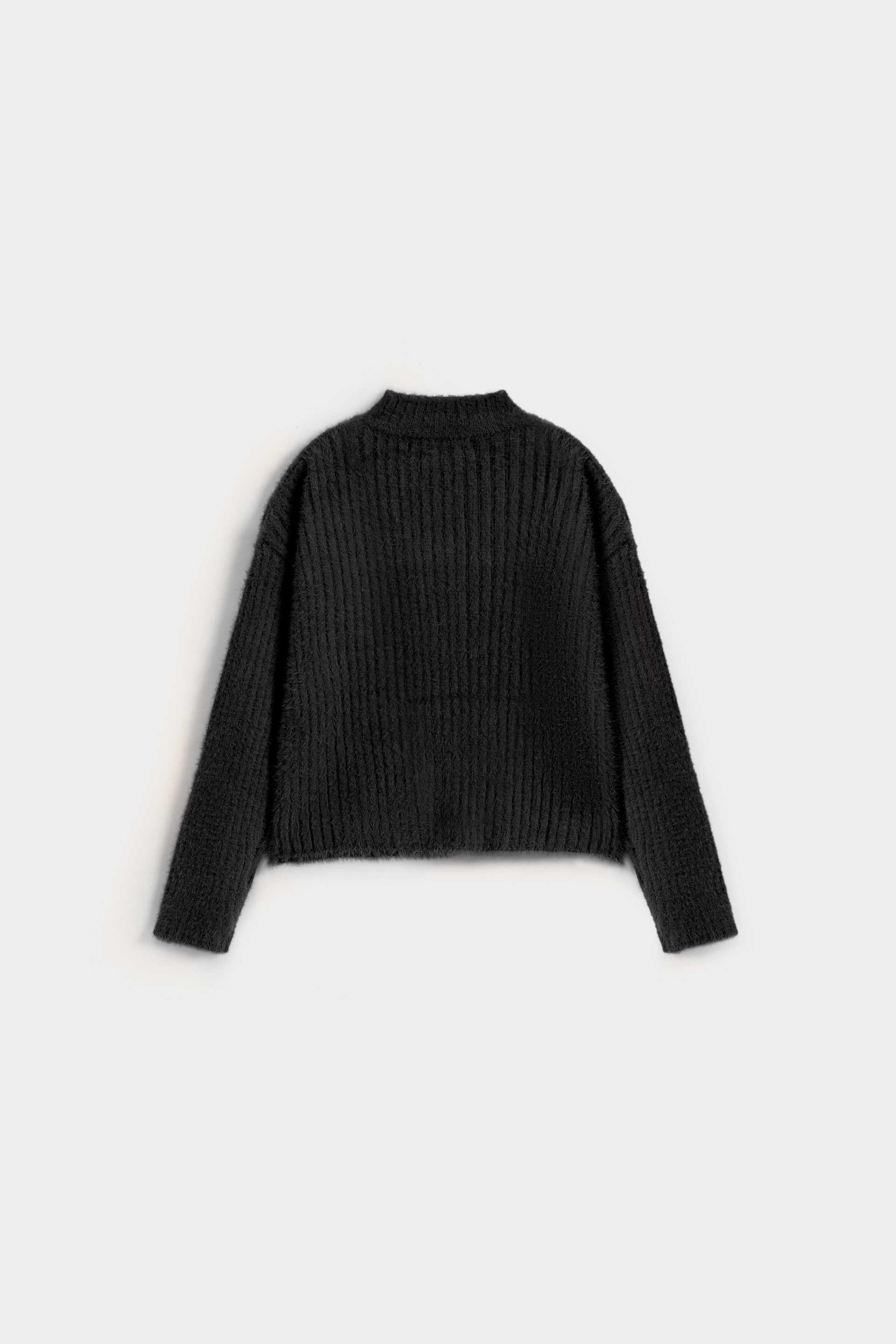 Mock Neck Ribbed Sweater - Image 6