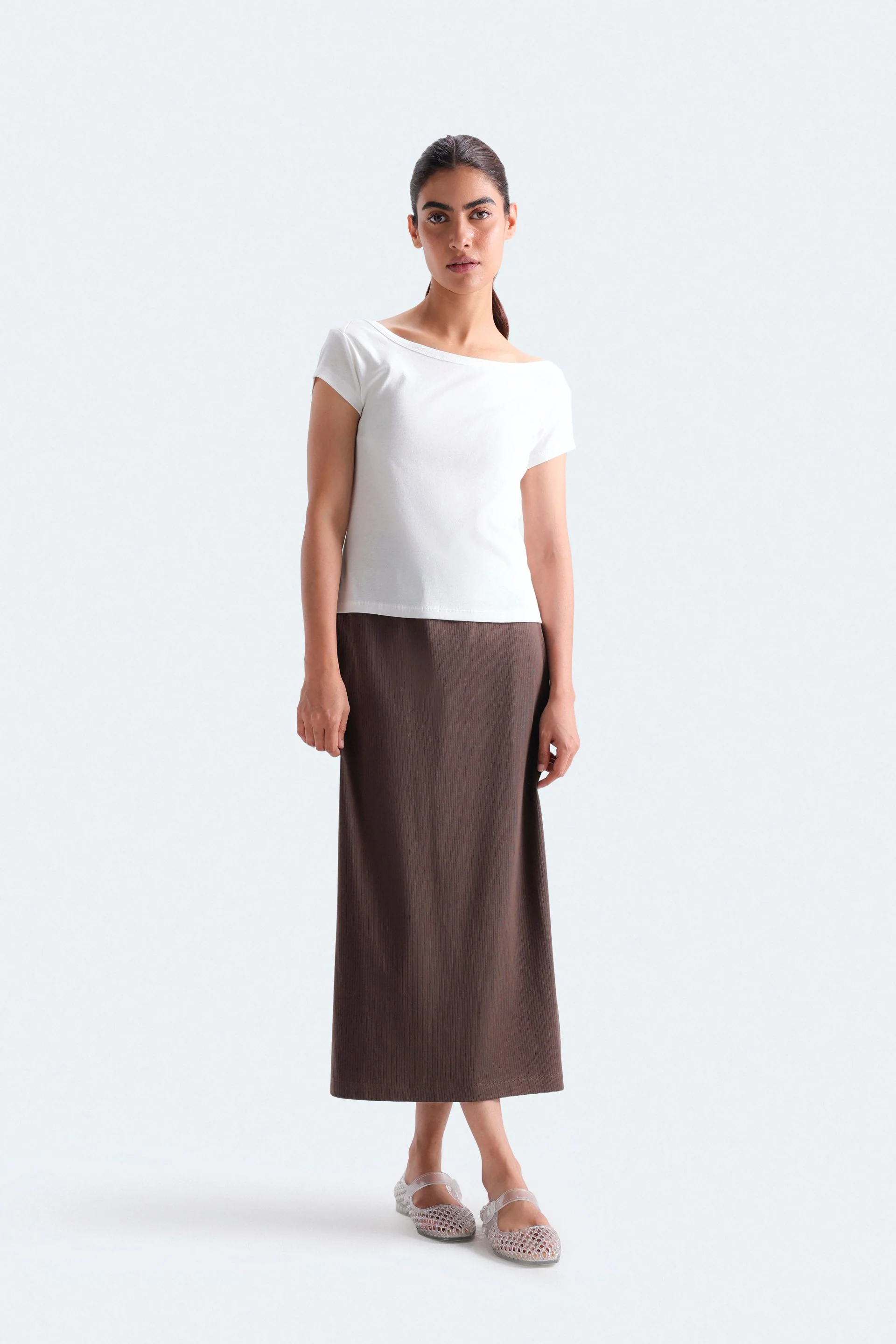 Ribbed Skirt With Side Slit - Image 7