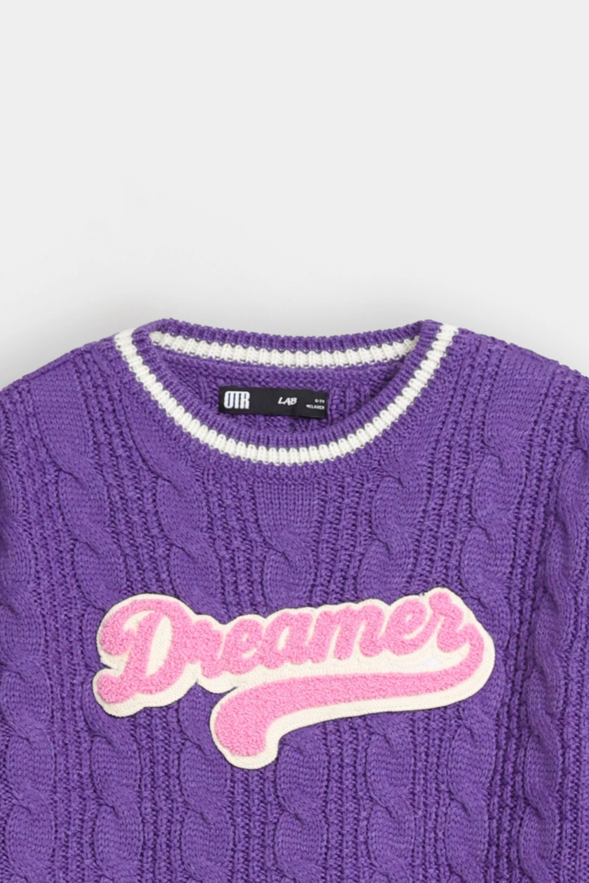 Varsity Cable Knitted Sweater - Image 2