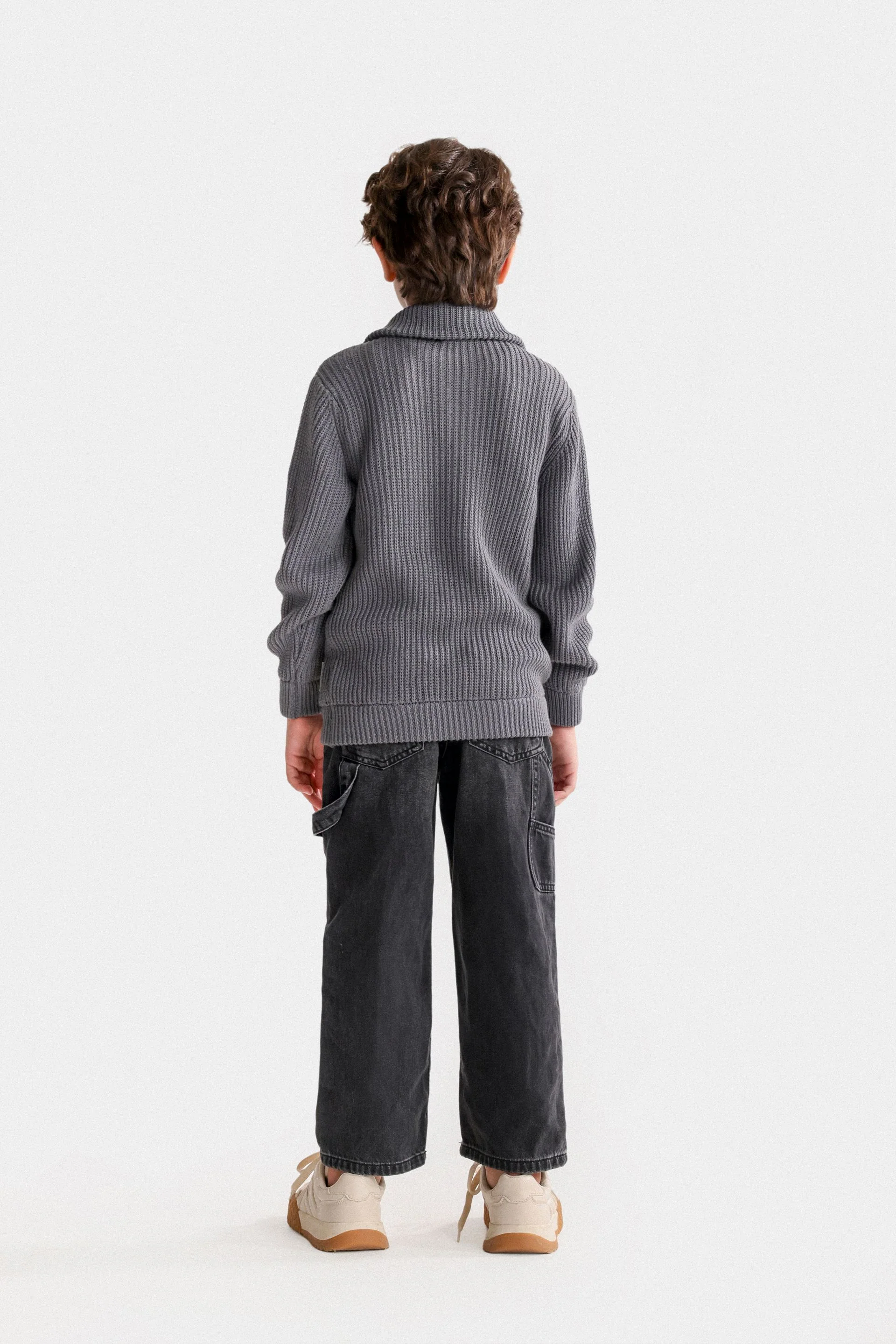 Quarter Zip-Up Sweater With Label - Image 11