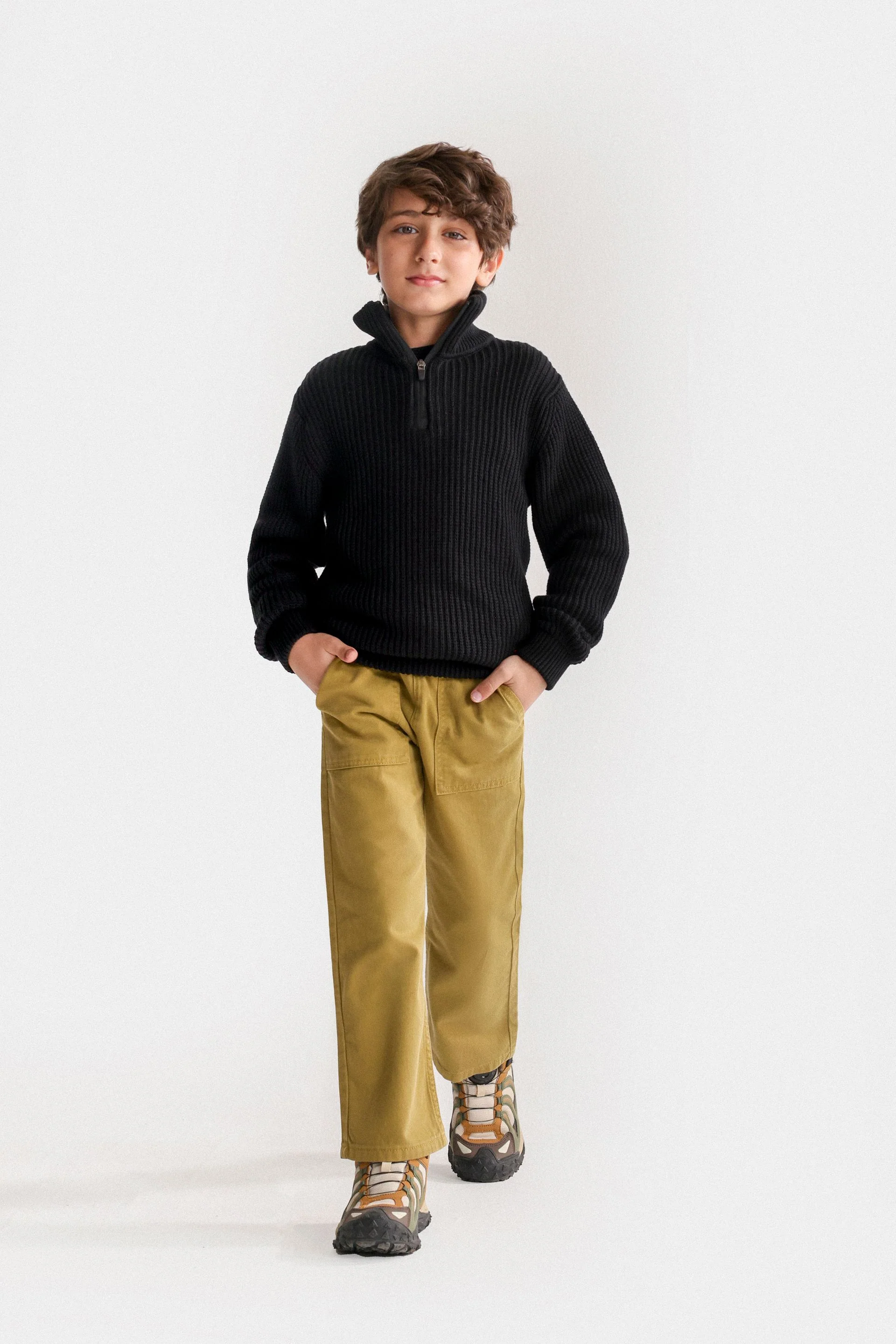 Quarter Zip-Up Sweater With Label - Image 4
