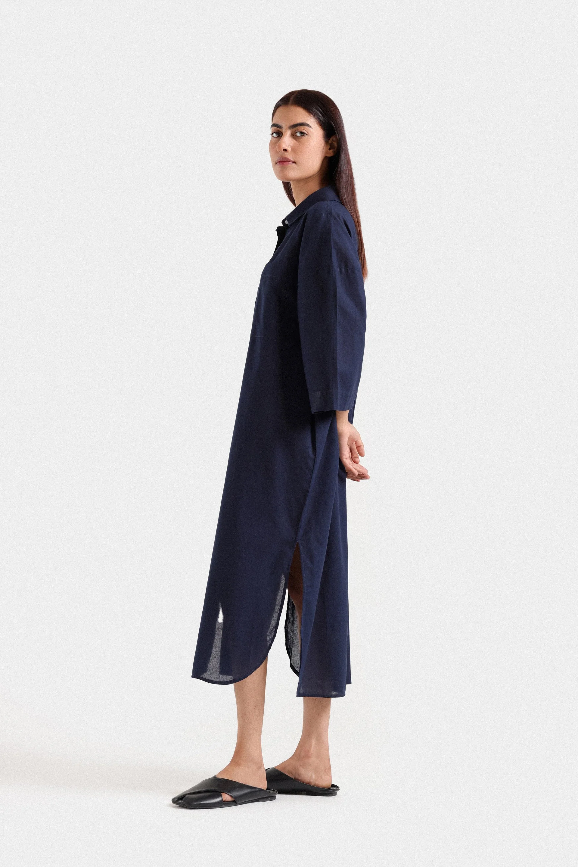 Basic Linen Shirt Dress - Image 10