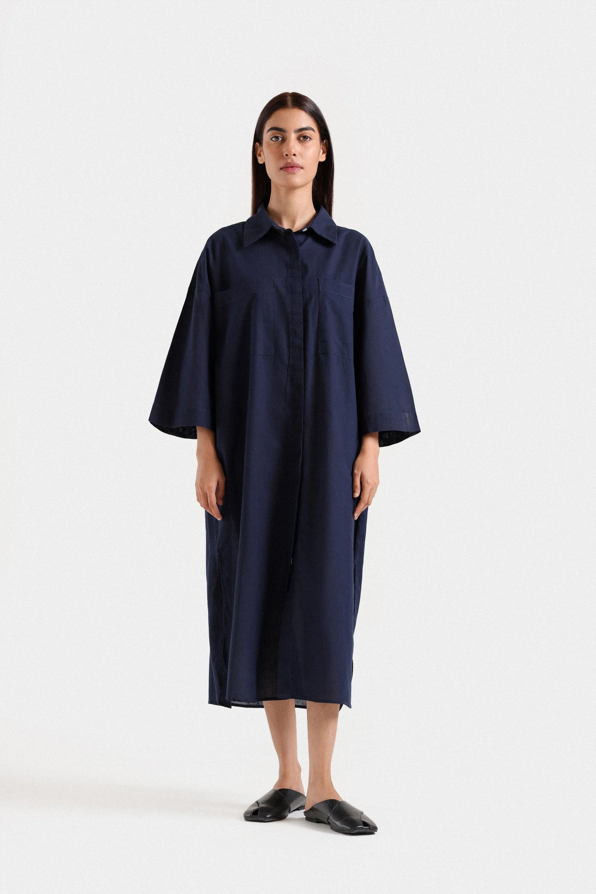 Basic Linen Shirt Dress - Image 8