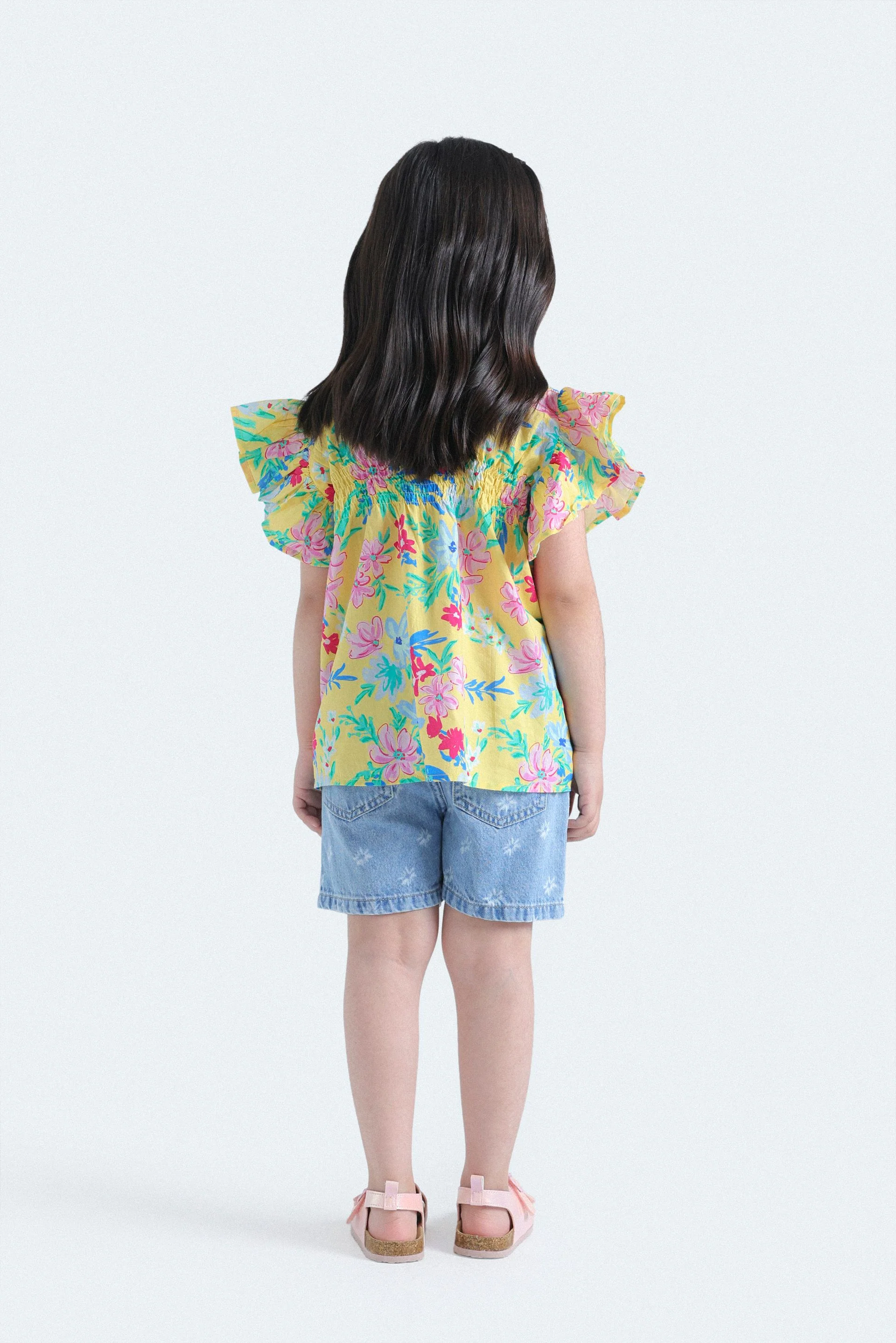 Denim Shorts With Laser Print - Image 7