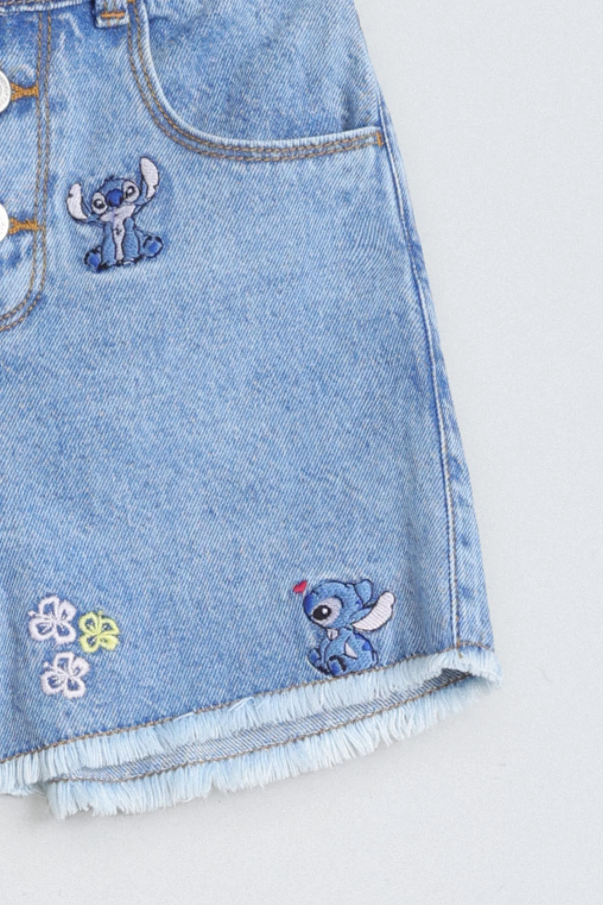 Embroidered Denim Shorts - Image 3